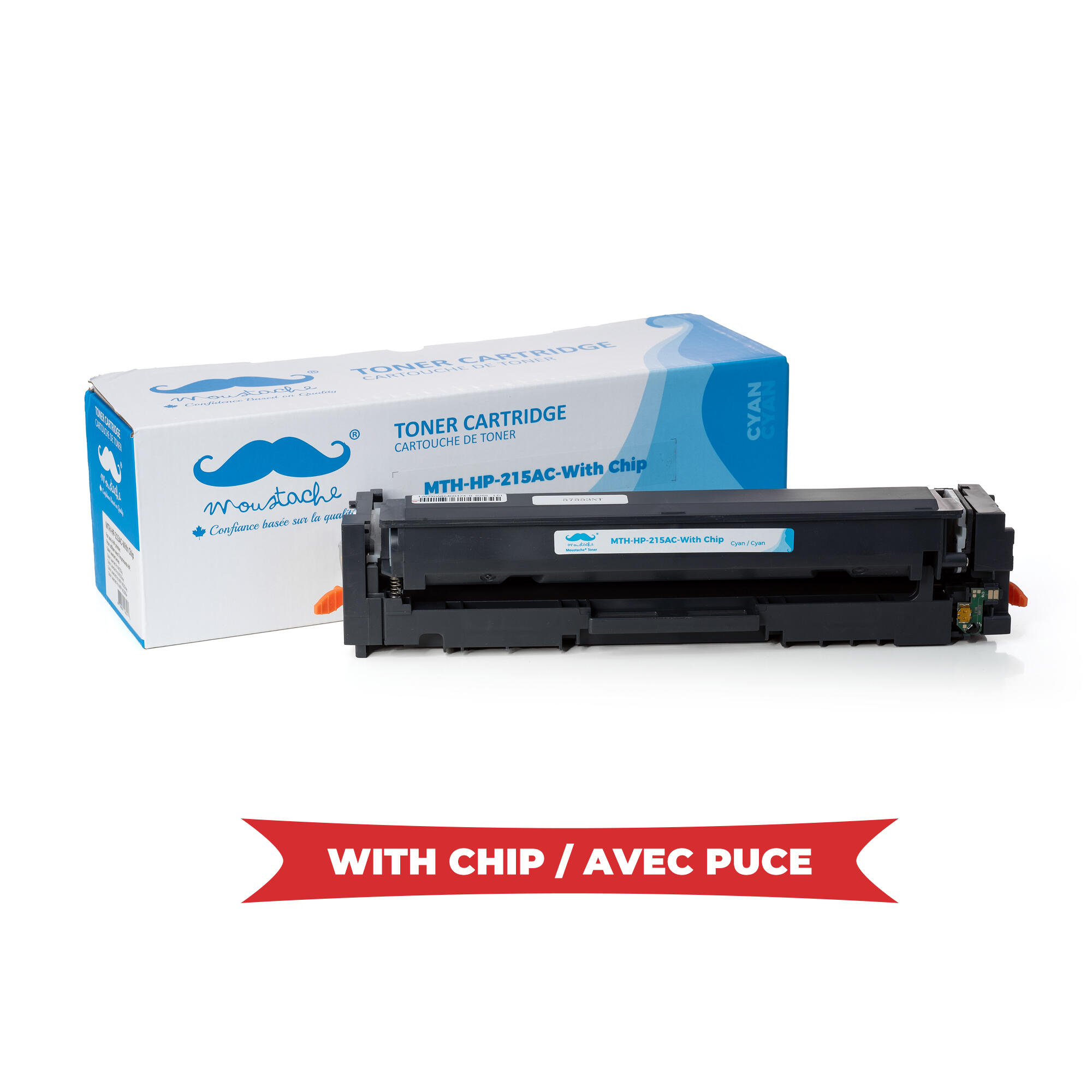 Compatible HP 215A W2311A Cyan Toner Cartridge - With Chip - Moustache®