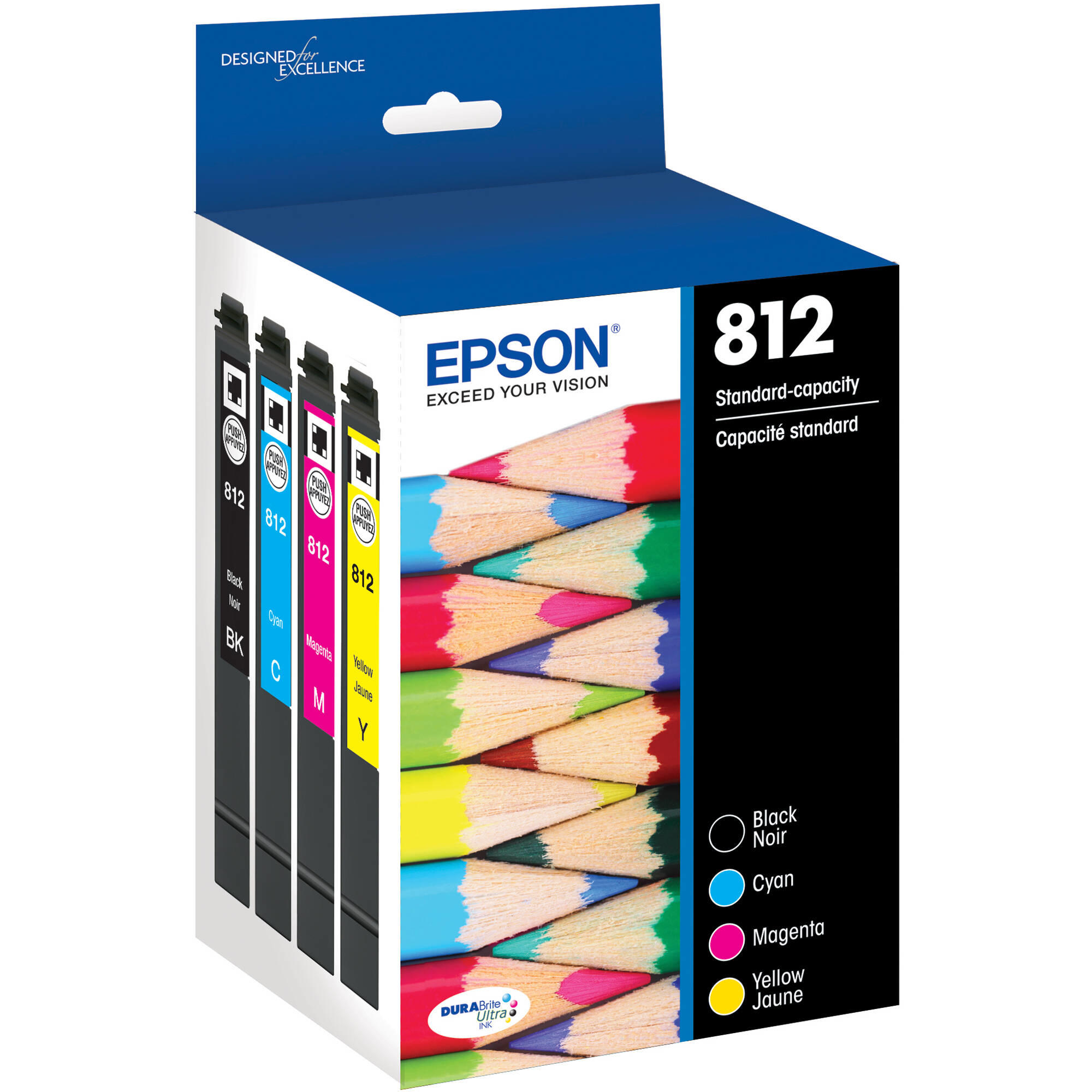 Epson T812 T812120-BCS Original Ink Cartridge Combo BK/C/M/Y - 4 Pack