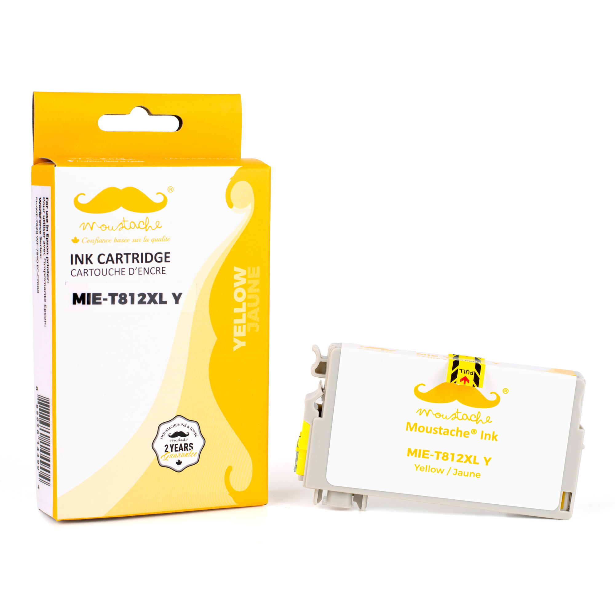 Epson T812XL T812XL420-S Compatible Yellow Ink Cartridge High Yield - Moustache®