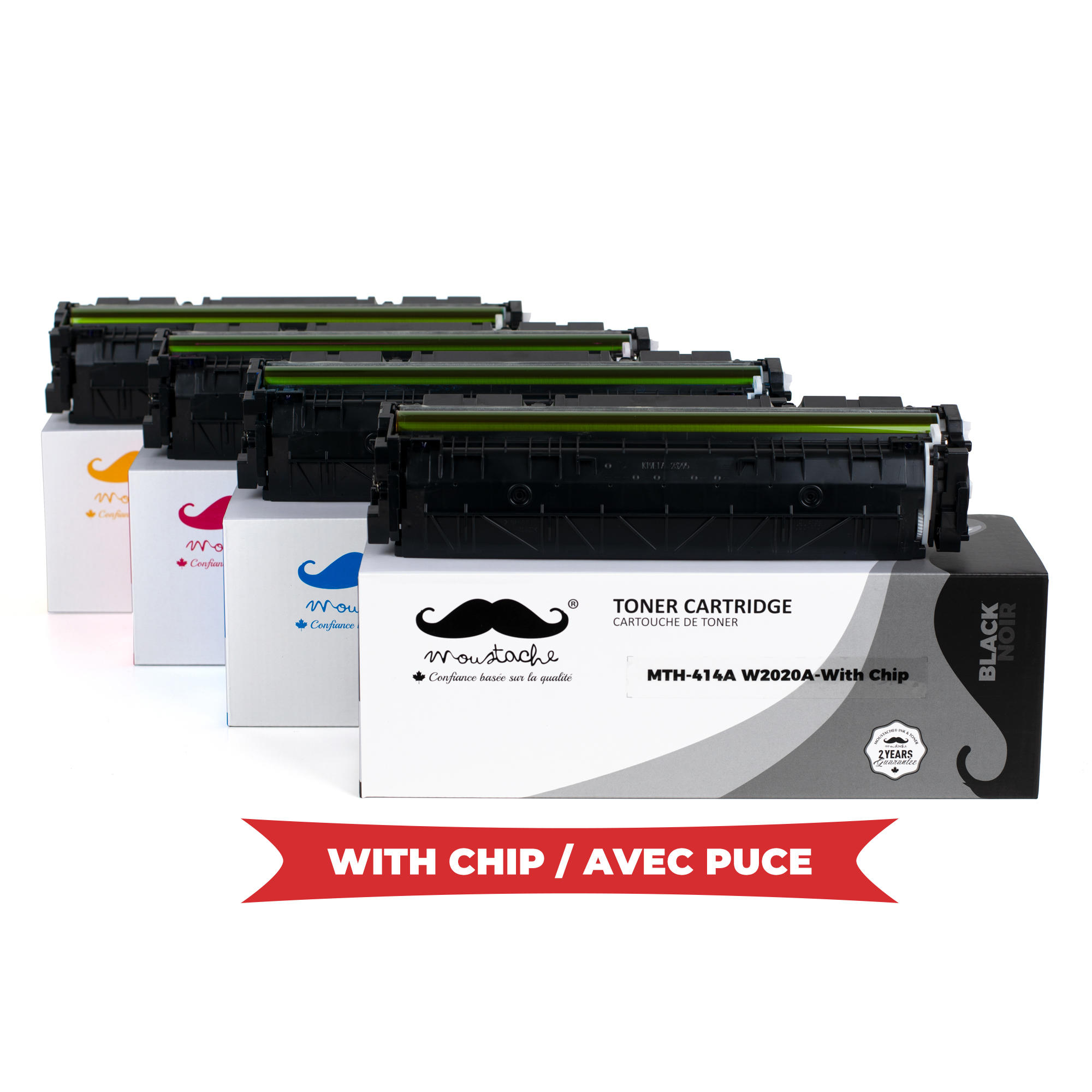 Compatible HP 414A Toner Cartridge Combo - With Chip - Moustache®