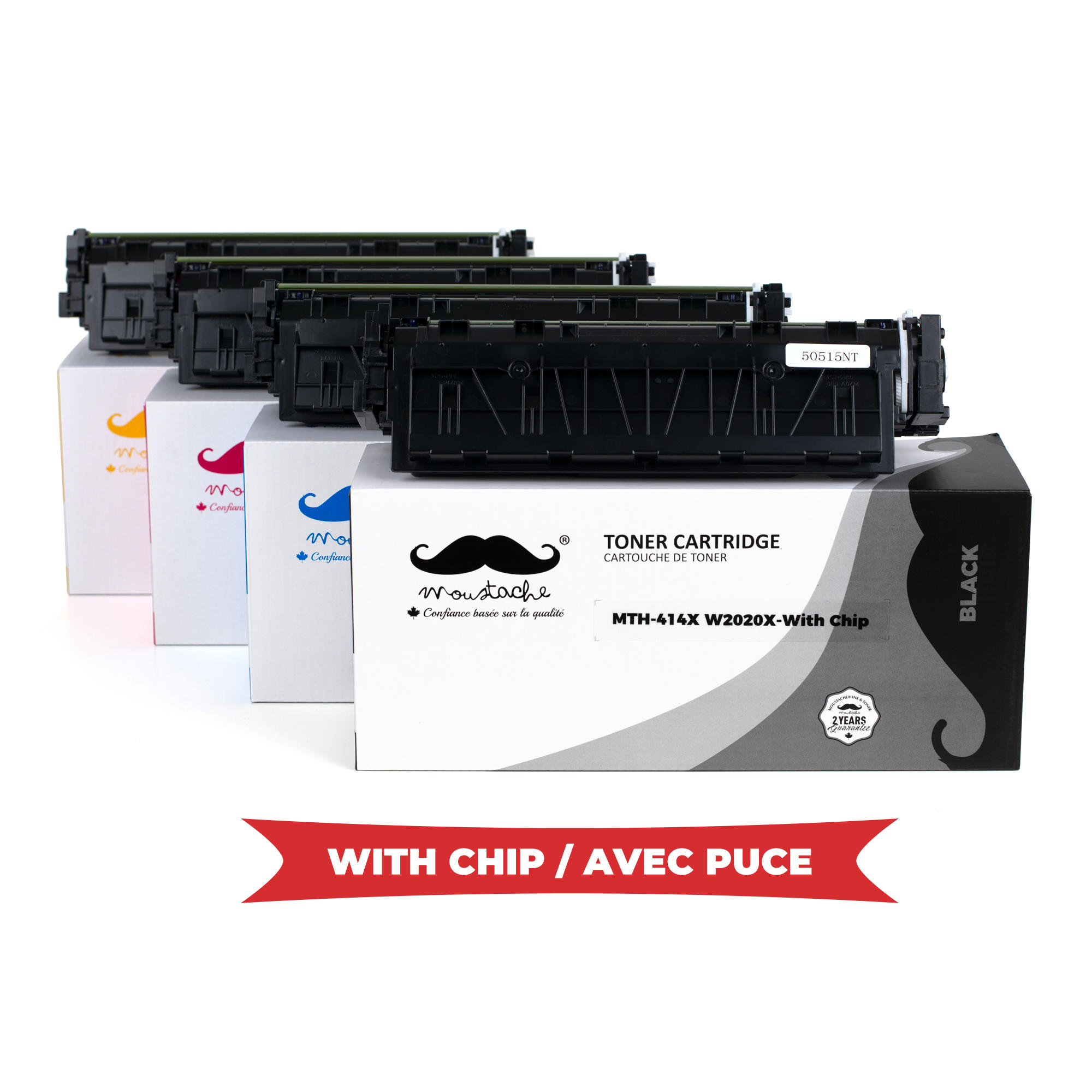 Compatible HP 414X Toner Cartridge Combo High Yield BK/C/M/Y - With Chip - Moustache®