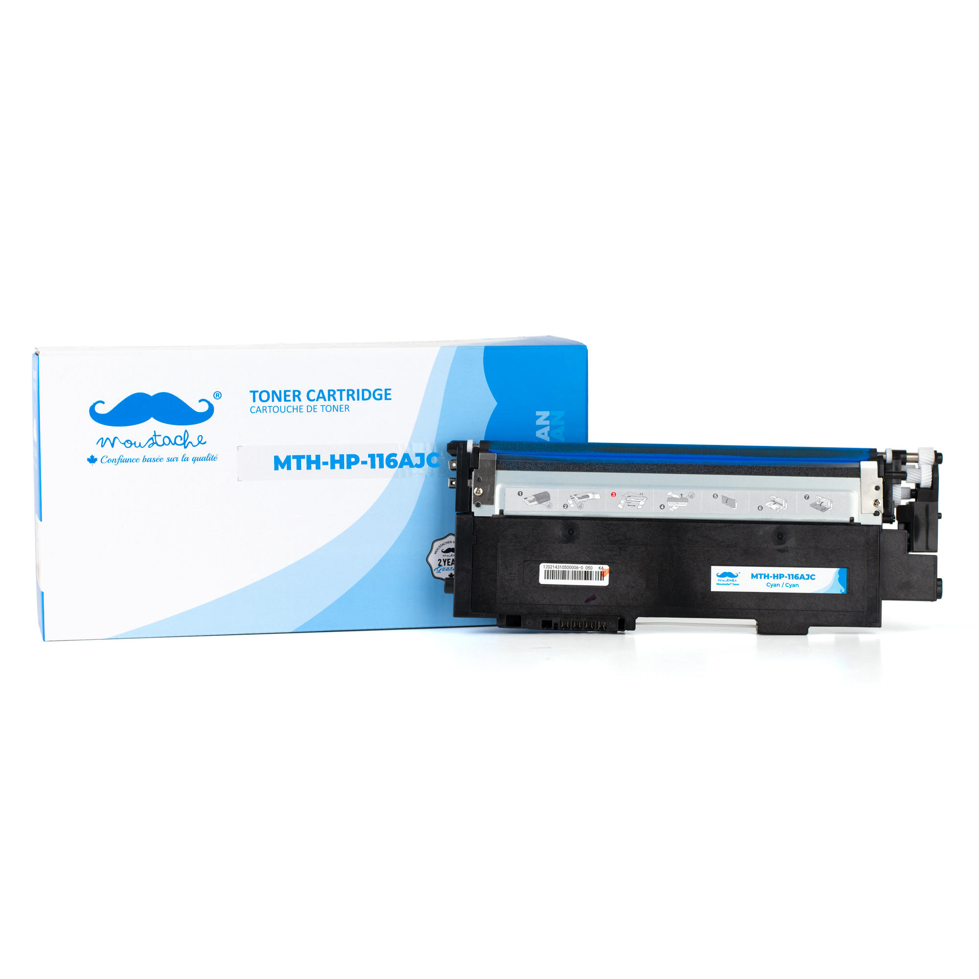 Compatible HP 116A W2061A Jumbo Cyan Toner Cartridge High Yield - Moustache®