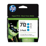 HP 712 3ED77A Original Cyan Ink Cartridge 29ml - 3 Pack