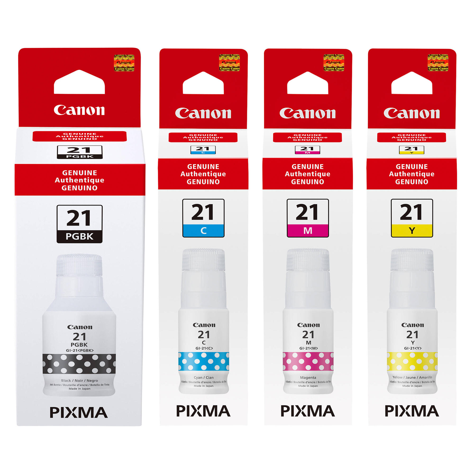 Canon GI-21 Original Ink Bottle Combo PGBK/C/M/Y