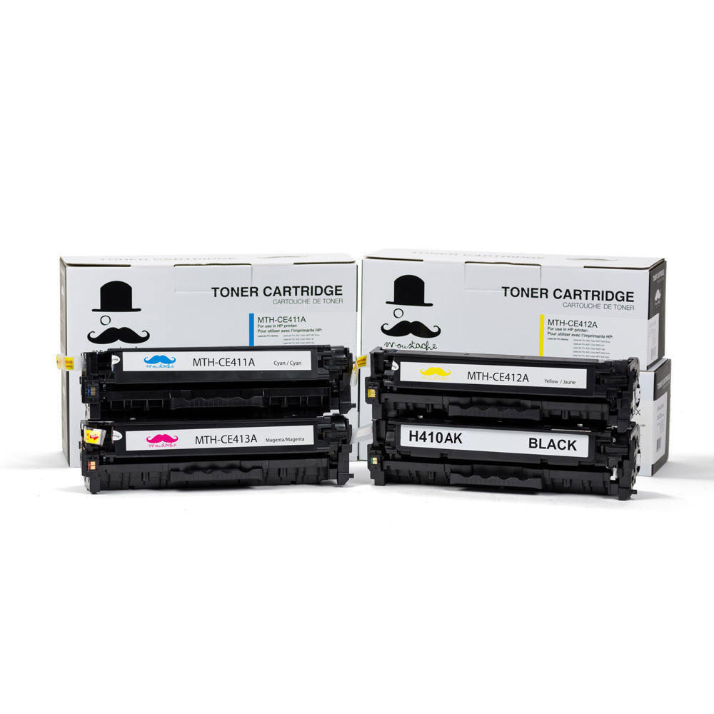 Remanufactured HP 305A Toner Cartridge Combo BK/C/M/Y - Moustache®