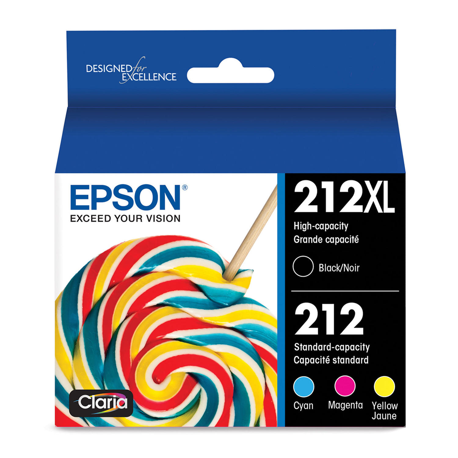 Epson T212XL T212 T212XL-BCS Original Black and Color Ink Cartridge Combo BK/C/M/Y