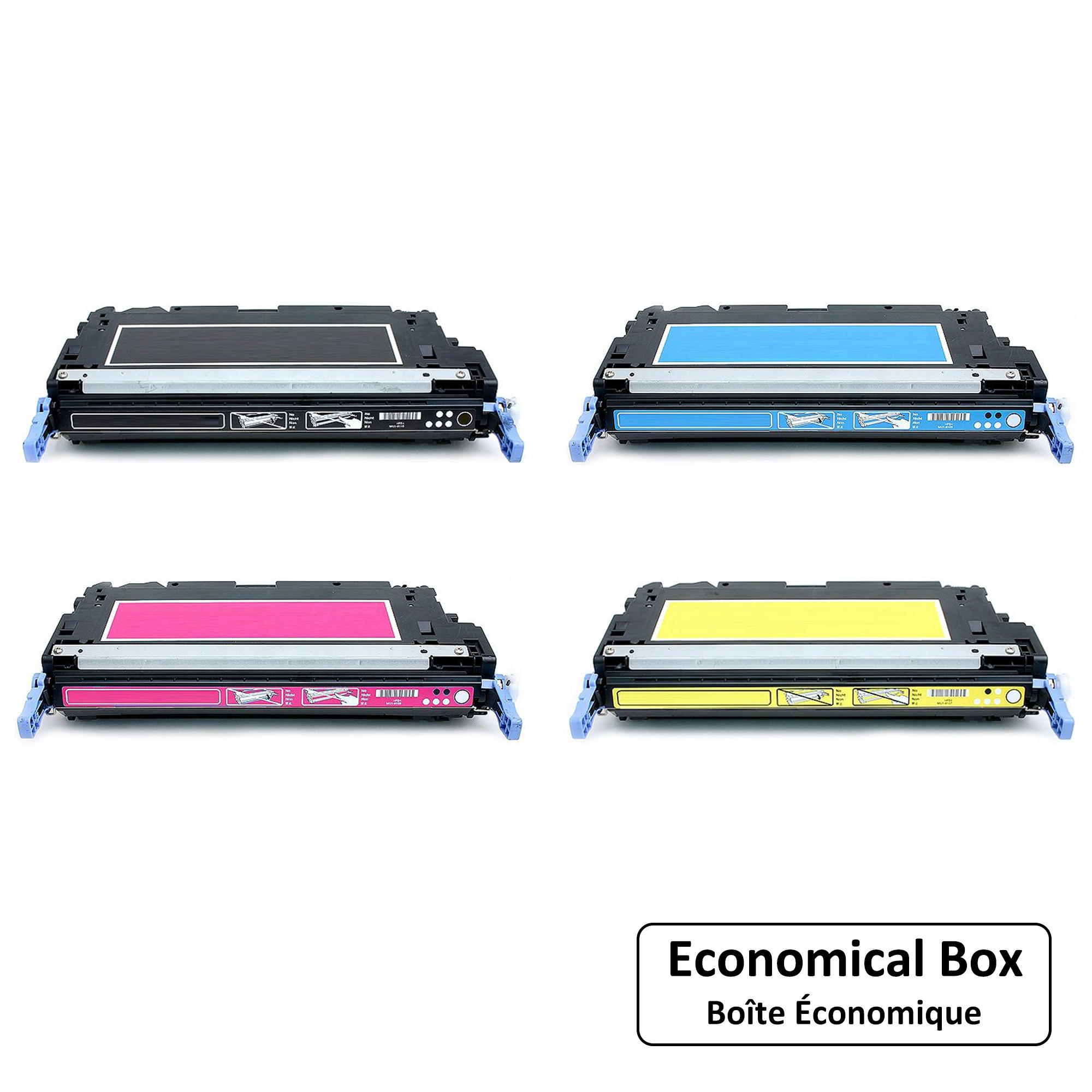 Remanufactured HP 501A-502A Toner Cartridge Combo BK/C/M/Y - Economical Box