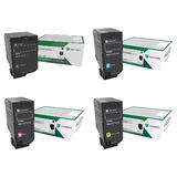 Lexmark 74C1H Original Return Program Toner Cartridge Combo High Yield BK/C/M/Y