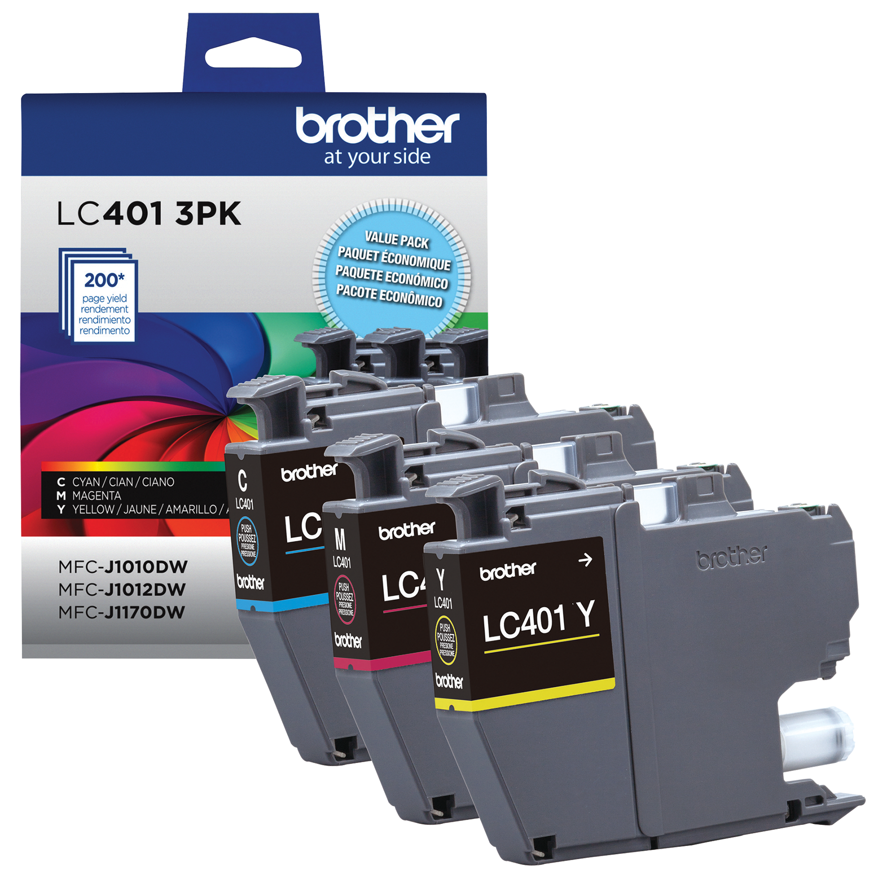 Brother LC401 Original Color Ink Cartridge Combo C/M/Y