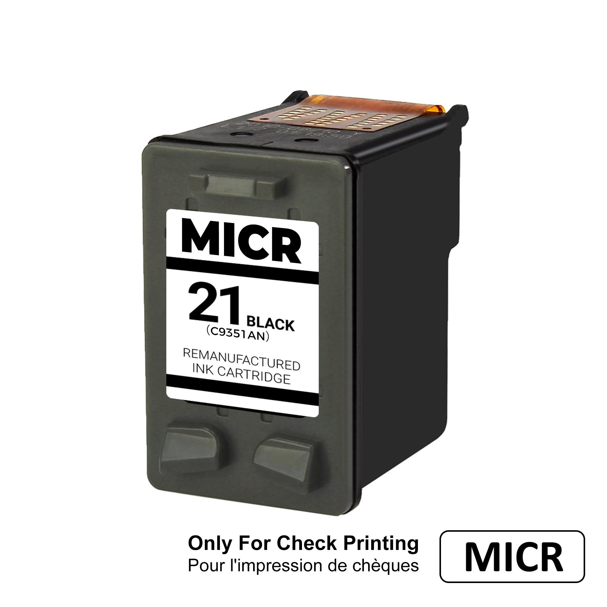 Remanufactured HP 21 C9351AN MICR Black Ink Cartridge - For Check Printing Only