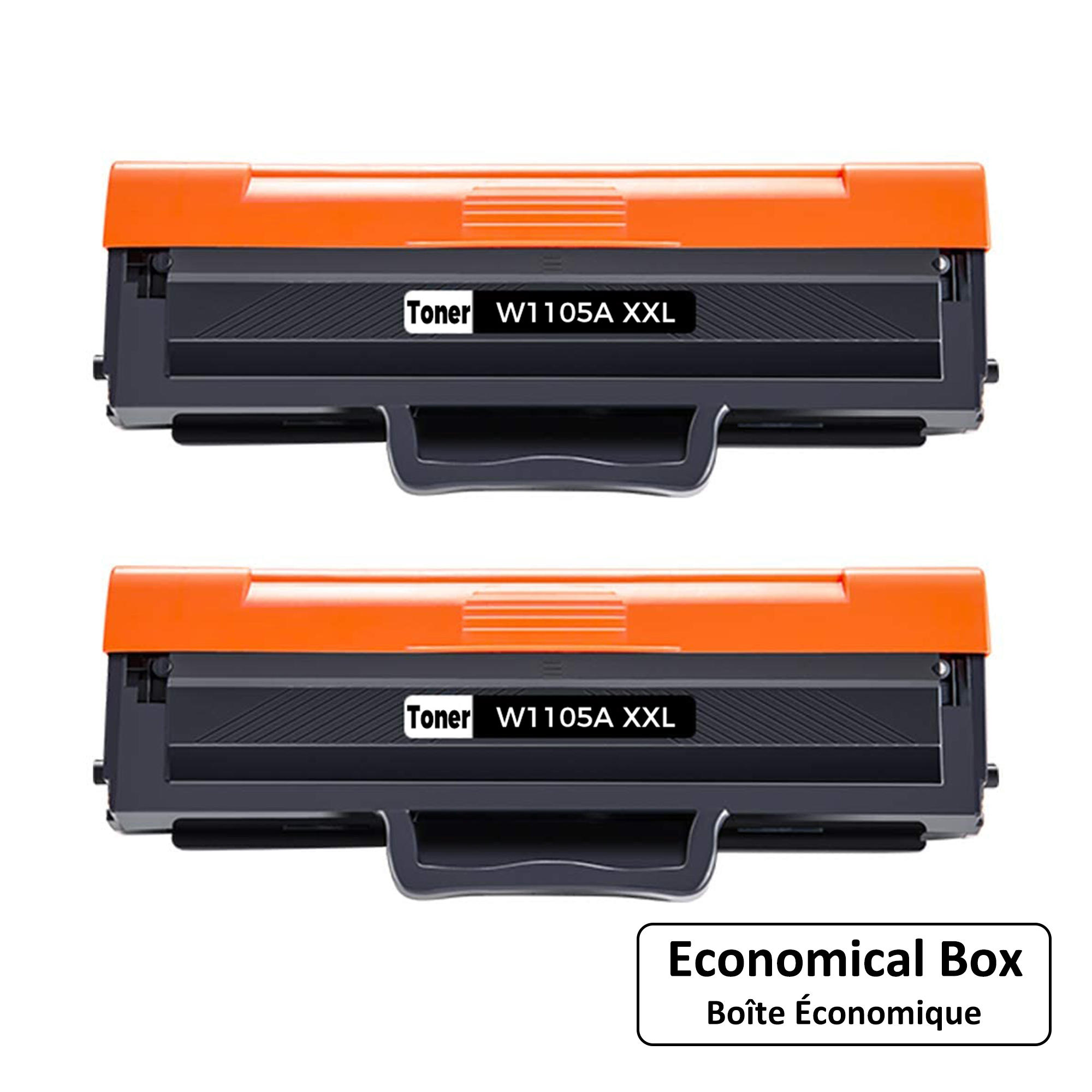 Compatible HP 105A W1105AXXL Jumbo Black Toner Cartridge Ultra High Yield - Economical Box - 2/Pack