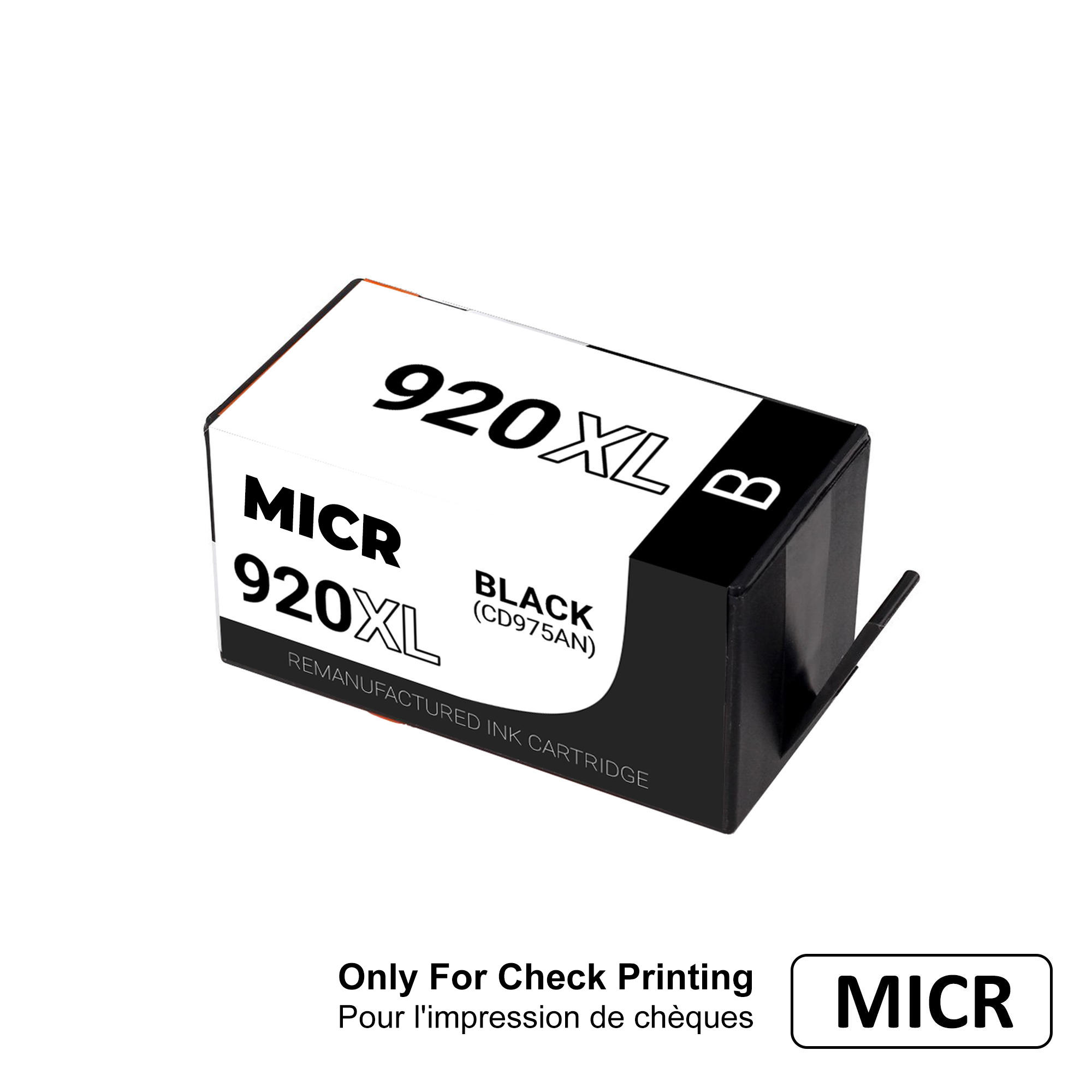 Remanufactured HP 920XL CD975AN MICR Black Ink Cartridge High Yield - For Check Printing Only