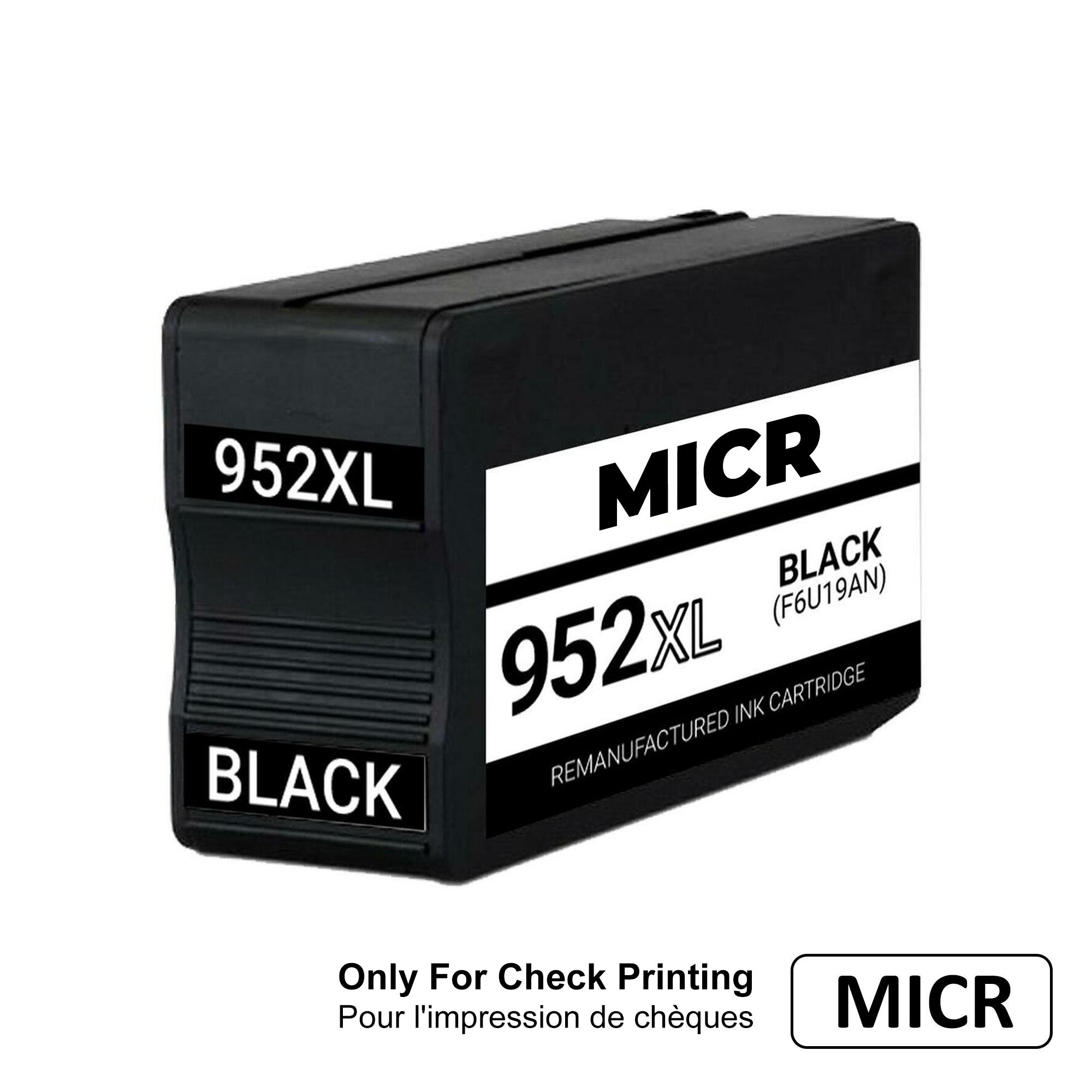 Remanufactured HP 952XL F6U19AN MICR Black Ink Cartridge High Yield - For Check Printing Only