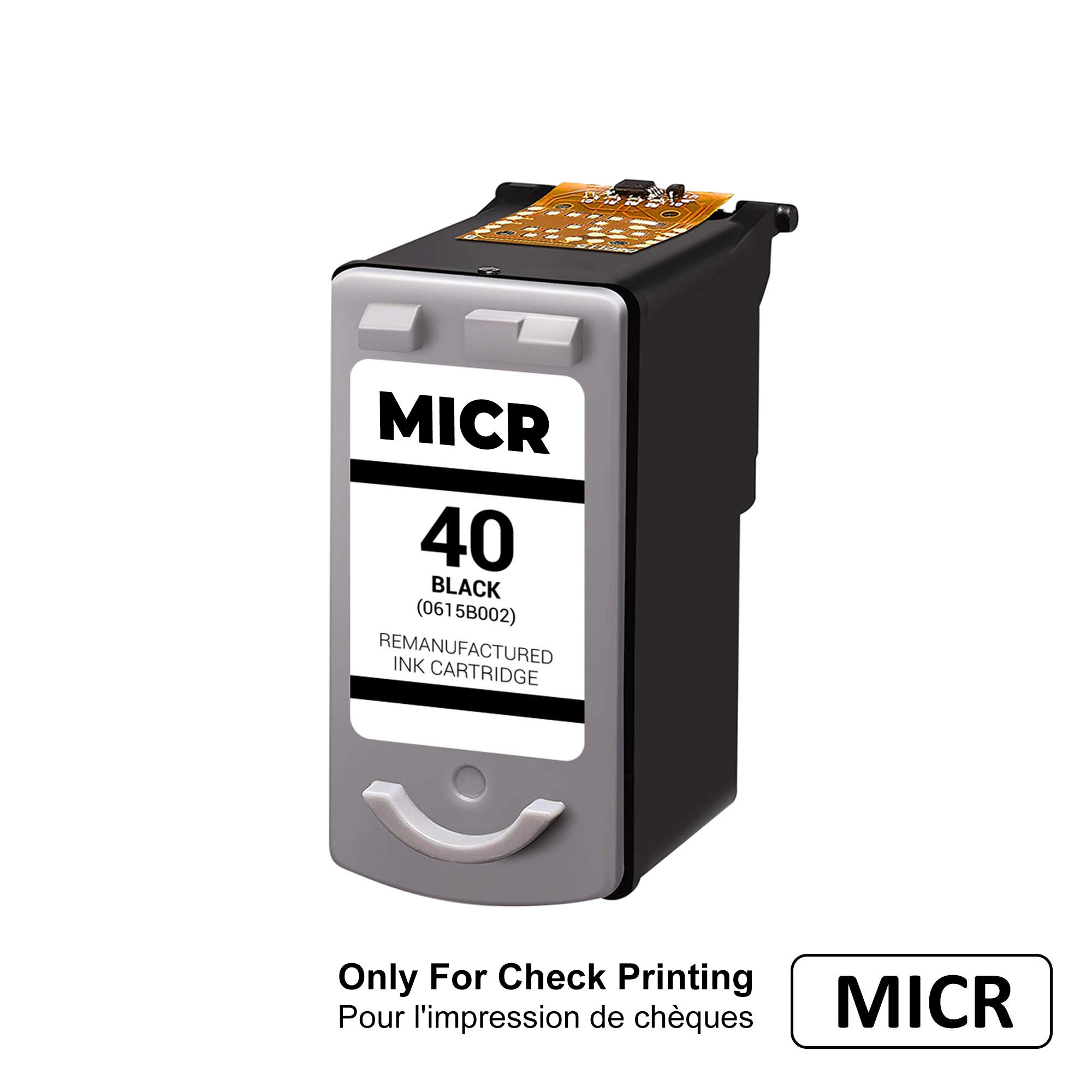 Canon PG-40 MICR Remanufactured Black Ink Cartridge - For Check Printing Only