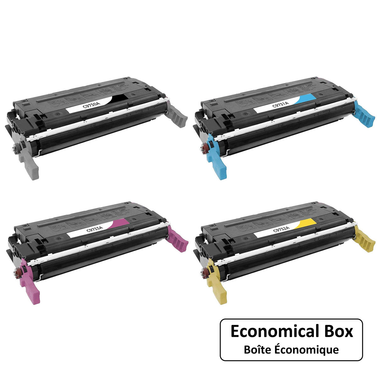 Compatible HP 645A C9730A C9731A C9732A C9733A Toner Cartridge Combo BK/C/M/Y - Economical Box