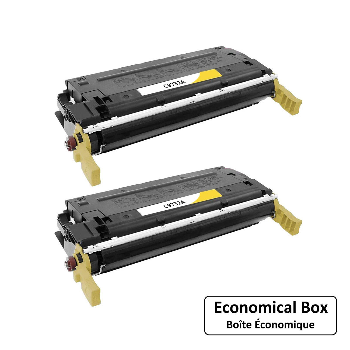 Compatible HP 645A C9732A Yellow Toner Cartridge - Economical Box - 2/Pack