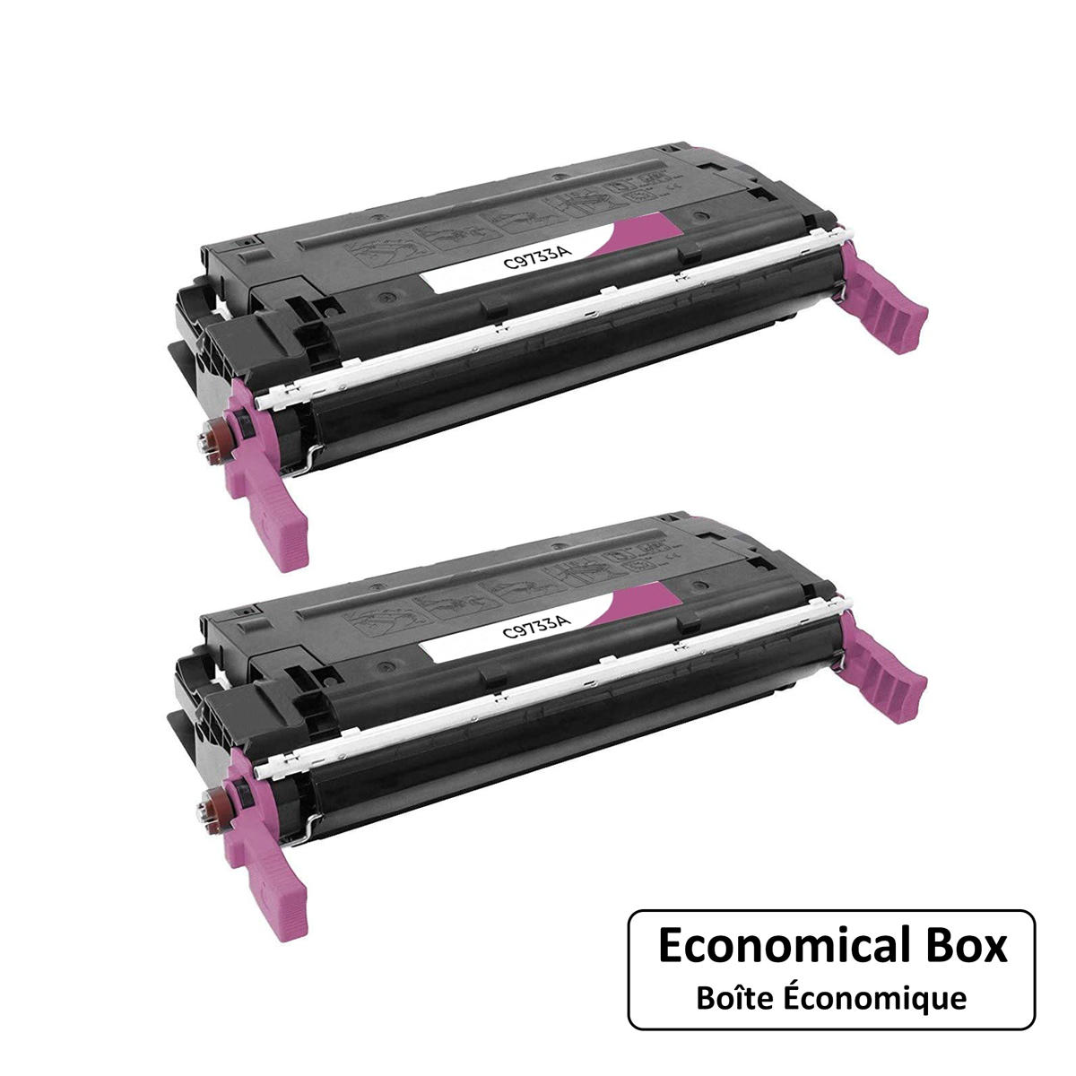 Compatible HP 645A C9733A Magenta Toner Cartridge - Economical Box - 2/Pack