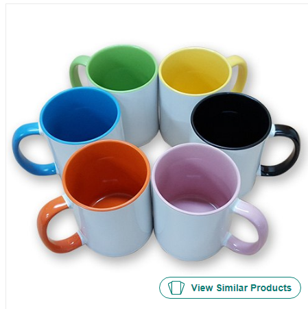 Professional Grade Stoneware Mug, Sublimation Series,11OZ color cup, combo of 6 colors set