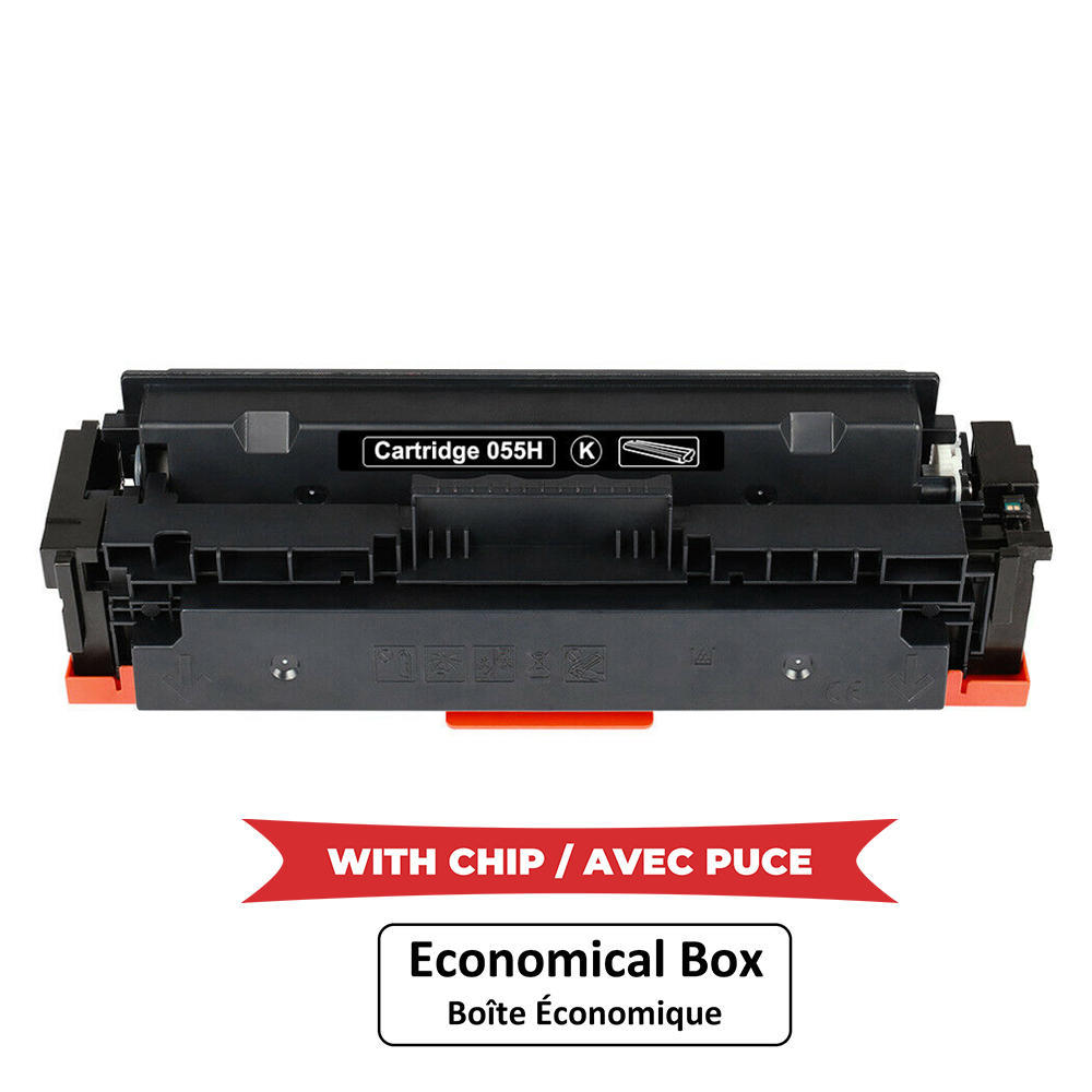 Canon 055H 3020C001 Compatible Black Toner Cartridge High Yield - With Chip - Economical Box