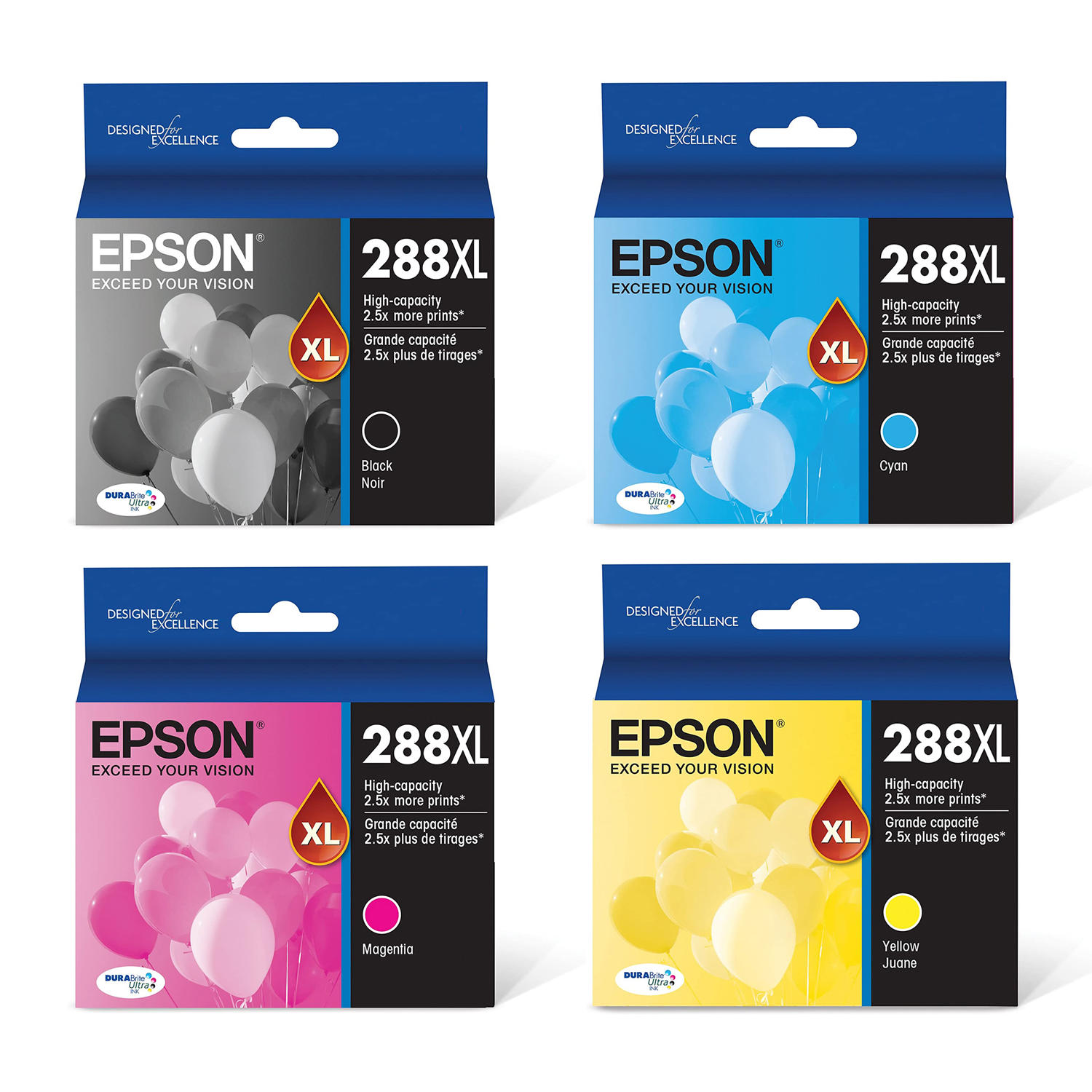 Epson 288XL T288XL-S Original Ink Cartridge Combo High Yield BK/C/M/Y