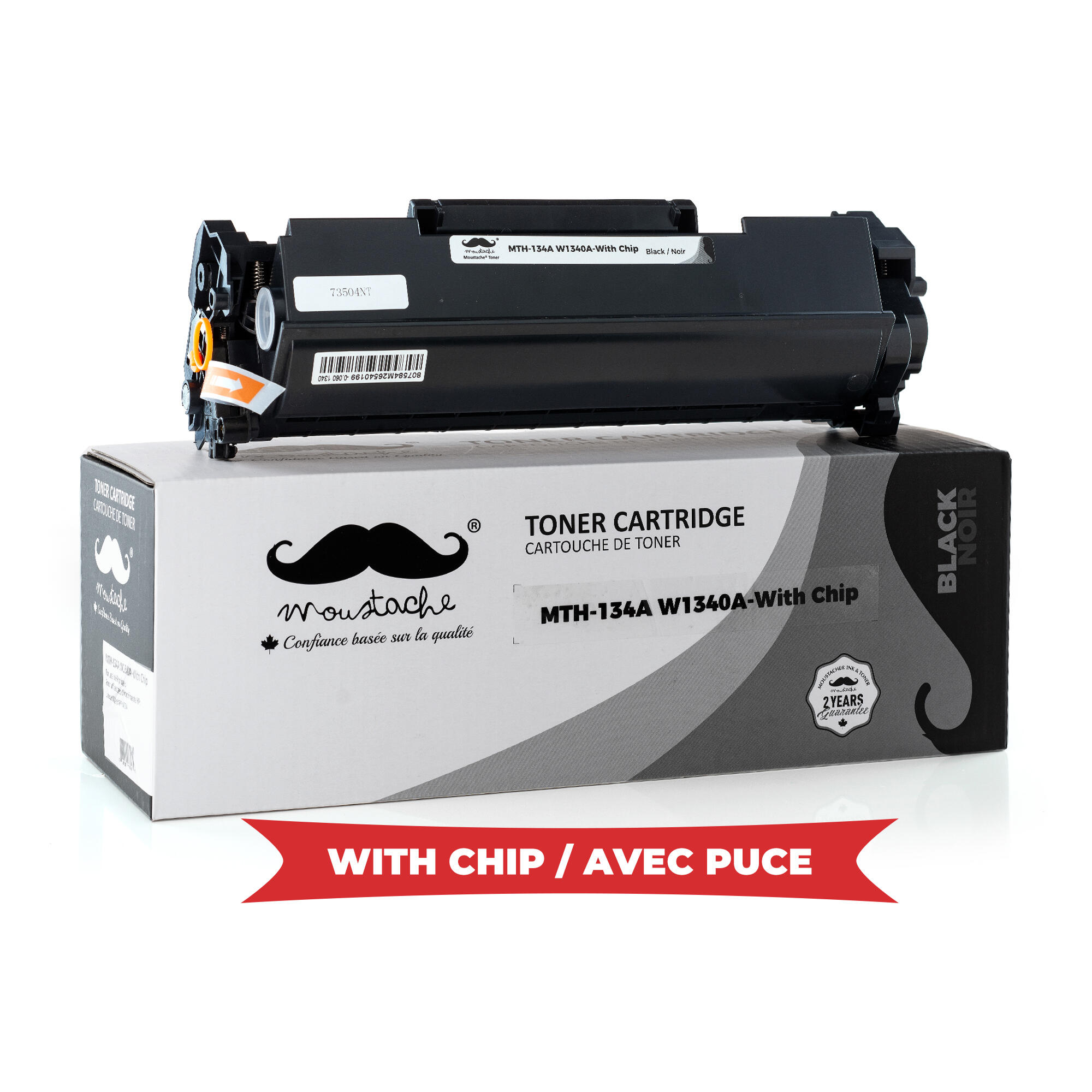 Compatible HP 134A W1340A Black Toner Cartridge - With Chip - Moustache®