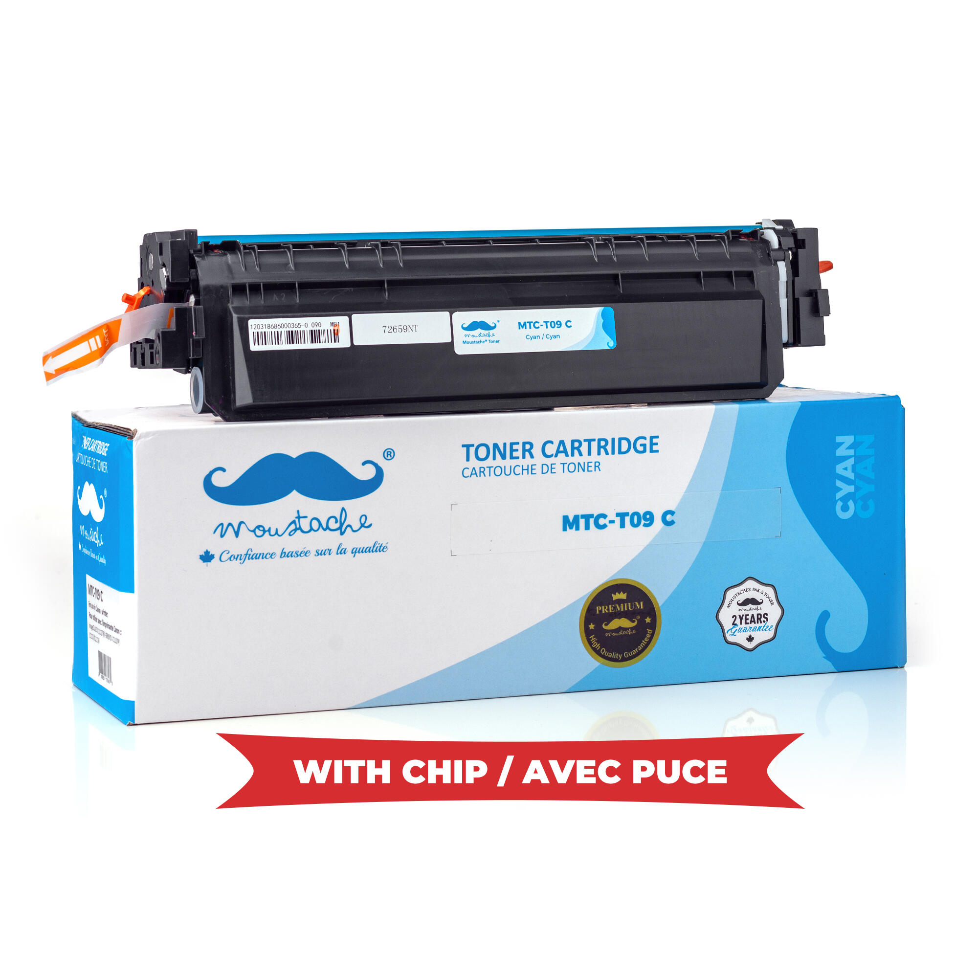 Canon T09 3019C005AA Compatible Cyan Toner Cartridge - With Chip Premium Version - Moustache®