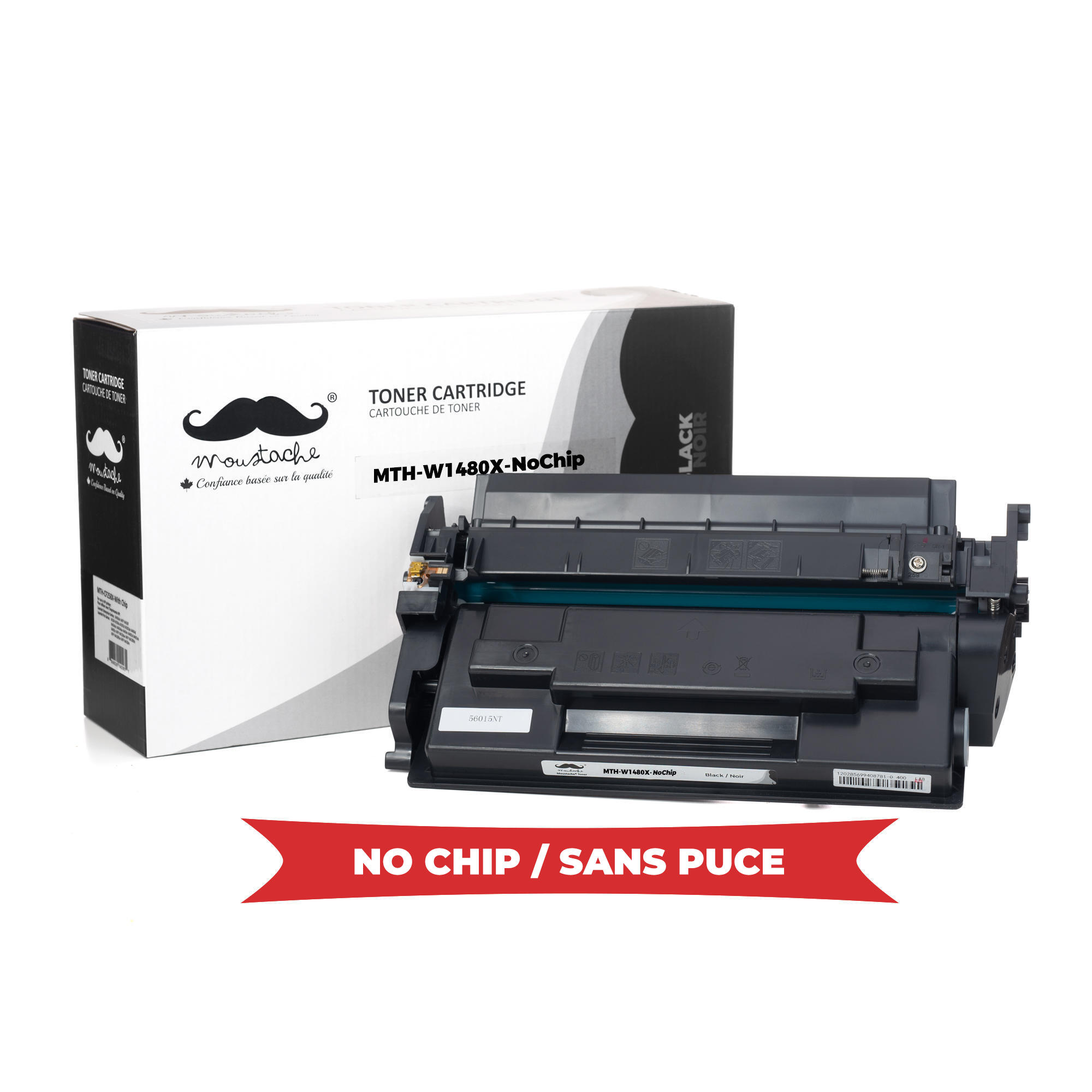 Compatible HP 148X W1480X Black Toner Cartridge High Yield - No Chip - Moustache®