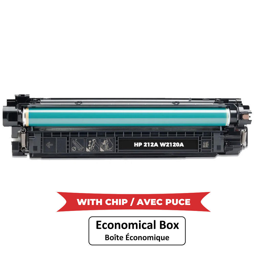 Compatible HP 212A W2120A Black Toner Cartridge - With Chip - Economical Box