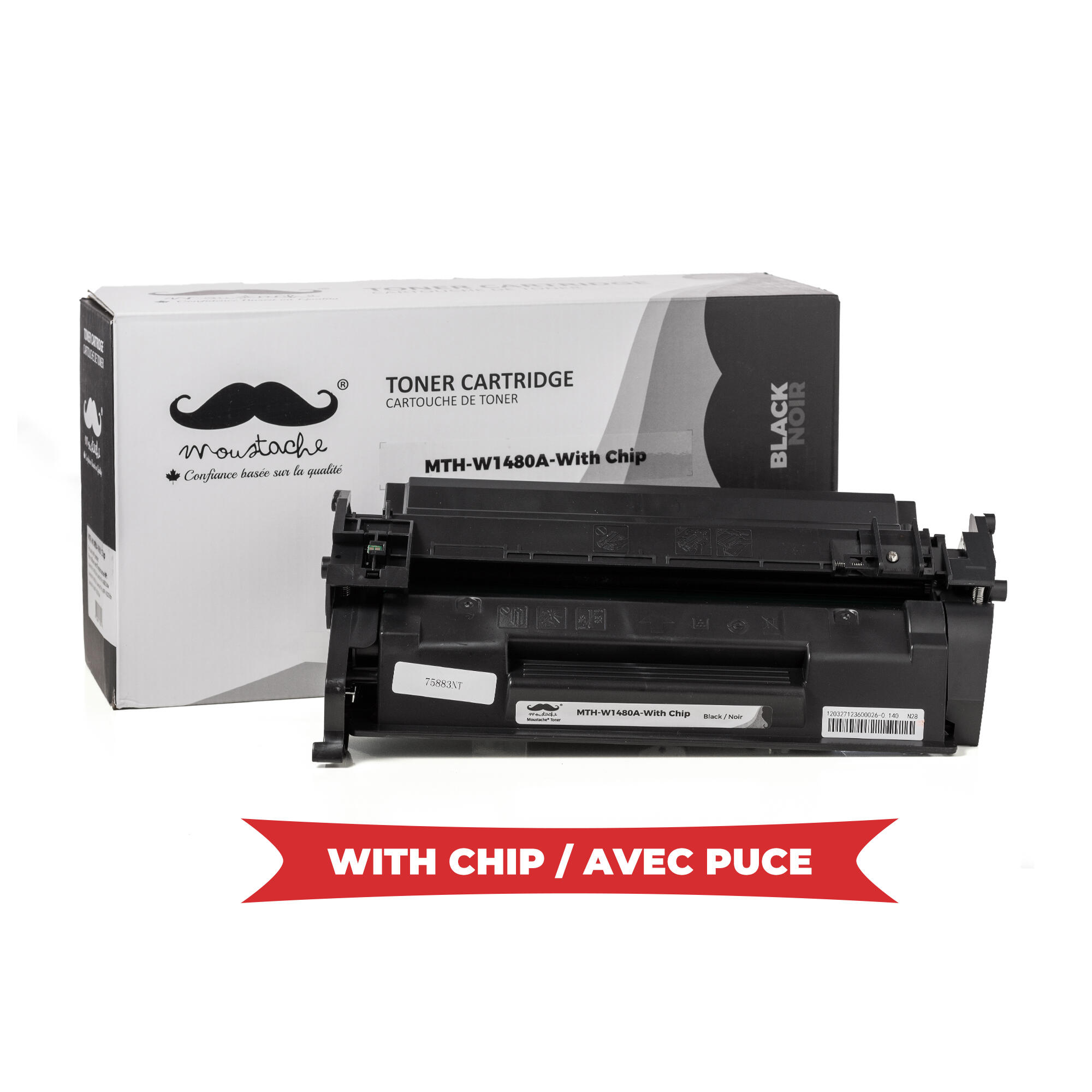 Compatible HP 148A W1480A Black Toner Cartridge - With Chip - Moustache®