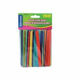 Craft Wood Sticks, Assorted Colours, 100 Counts/Pack，4.5 in