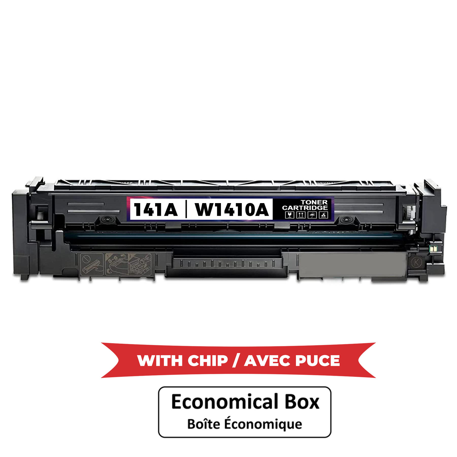 Compatible HP 141A W1410A Black Toner Cartridge - With Chip - Economical Box