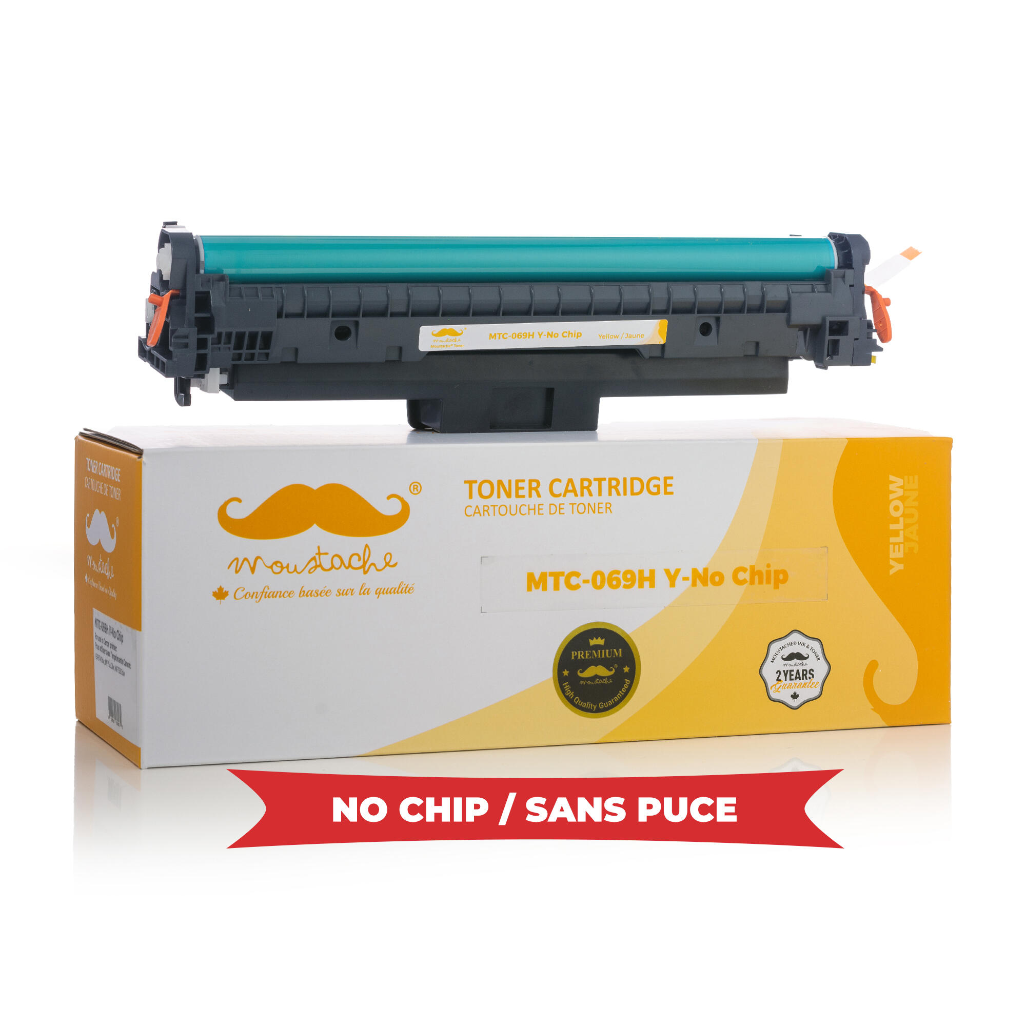 Canon 069H 5095C001 Compatible Yellow Toner Cartridge High Yield - No Chip - Moustache®