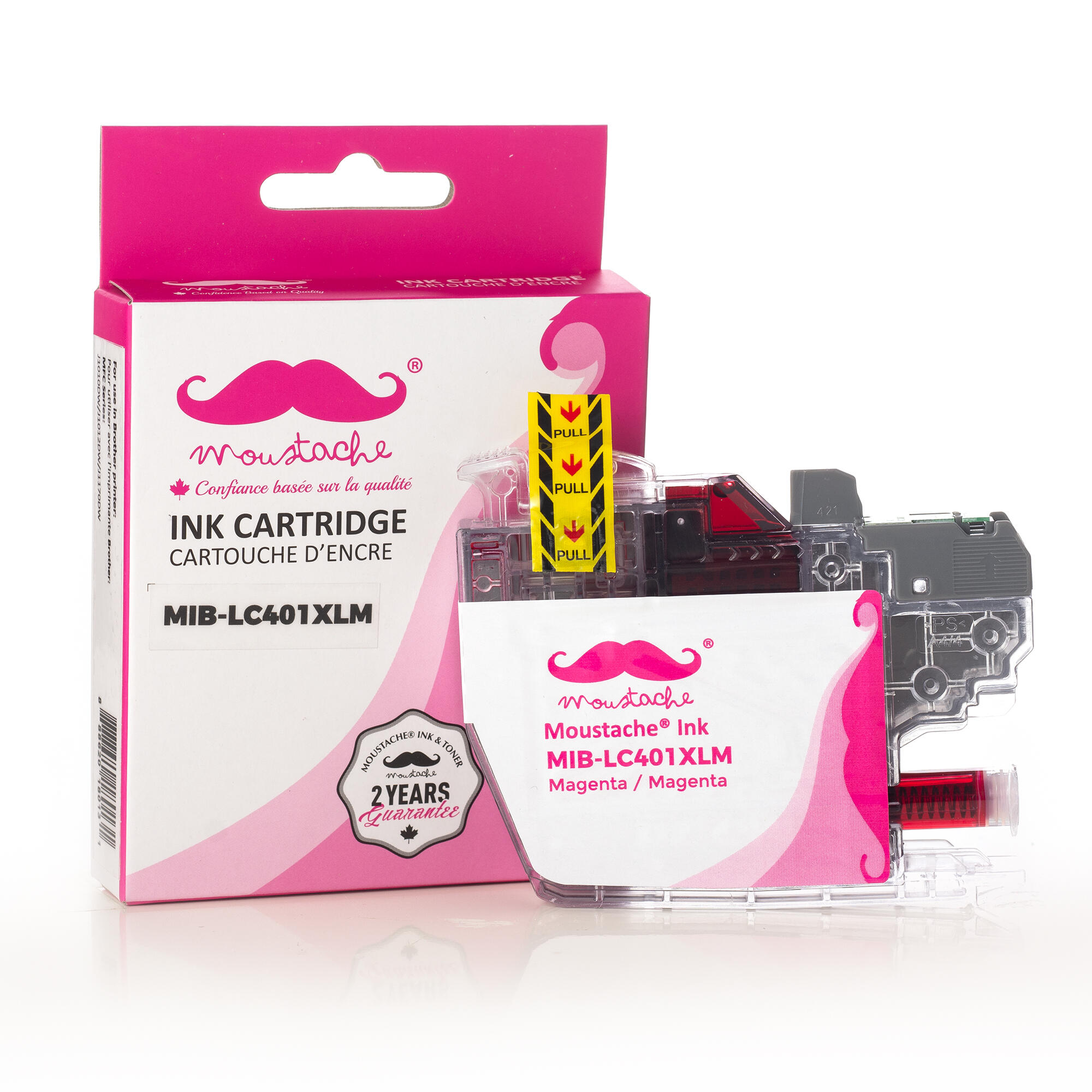 Brother LC401XLM Compatible Magenta Ink Cartridge High Yield - Moustache® - 1/Pack