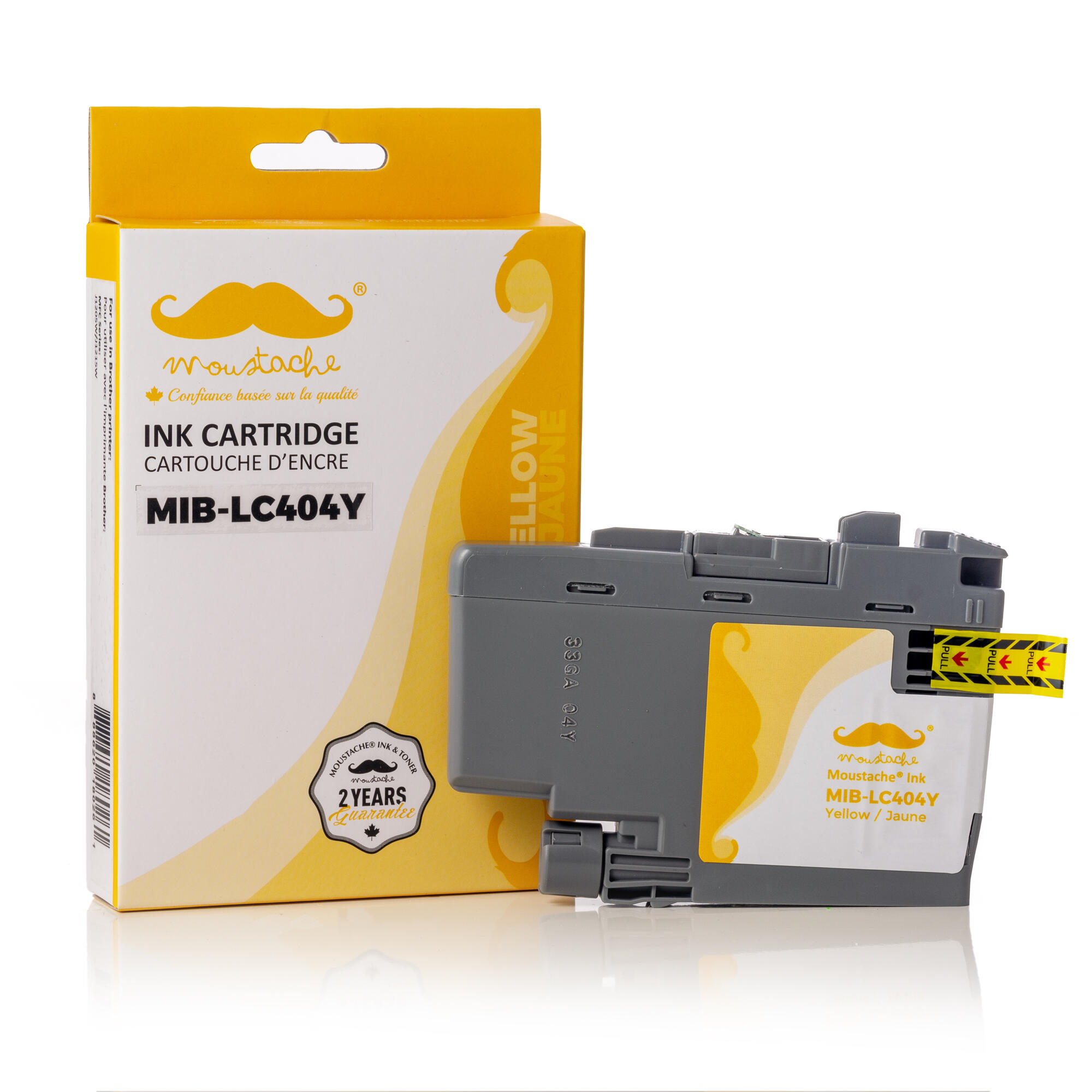 Brother LC404Y Compatible Yellow Ink Cartridge - Moustache® - 1/Pack