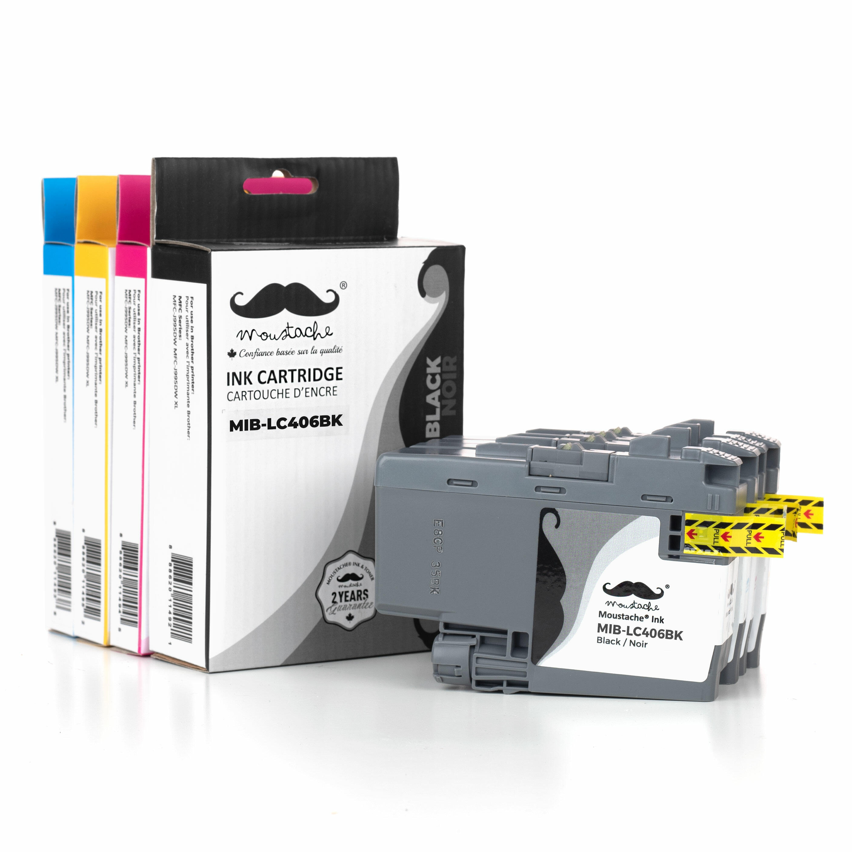 Brother LC406 Compatible Ink Cartridge Combo BK/C/M/Y- Moustache®