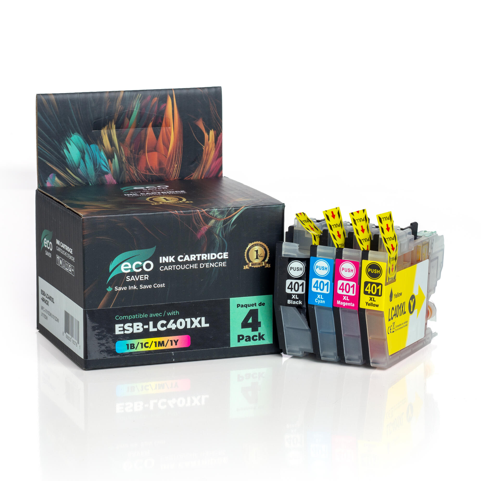 Brother LC401XL Compatible Ink Cartridge Combo High Yield BK/C/M/Y - Eco-Saver