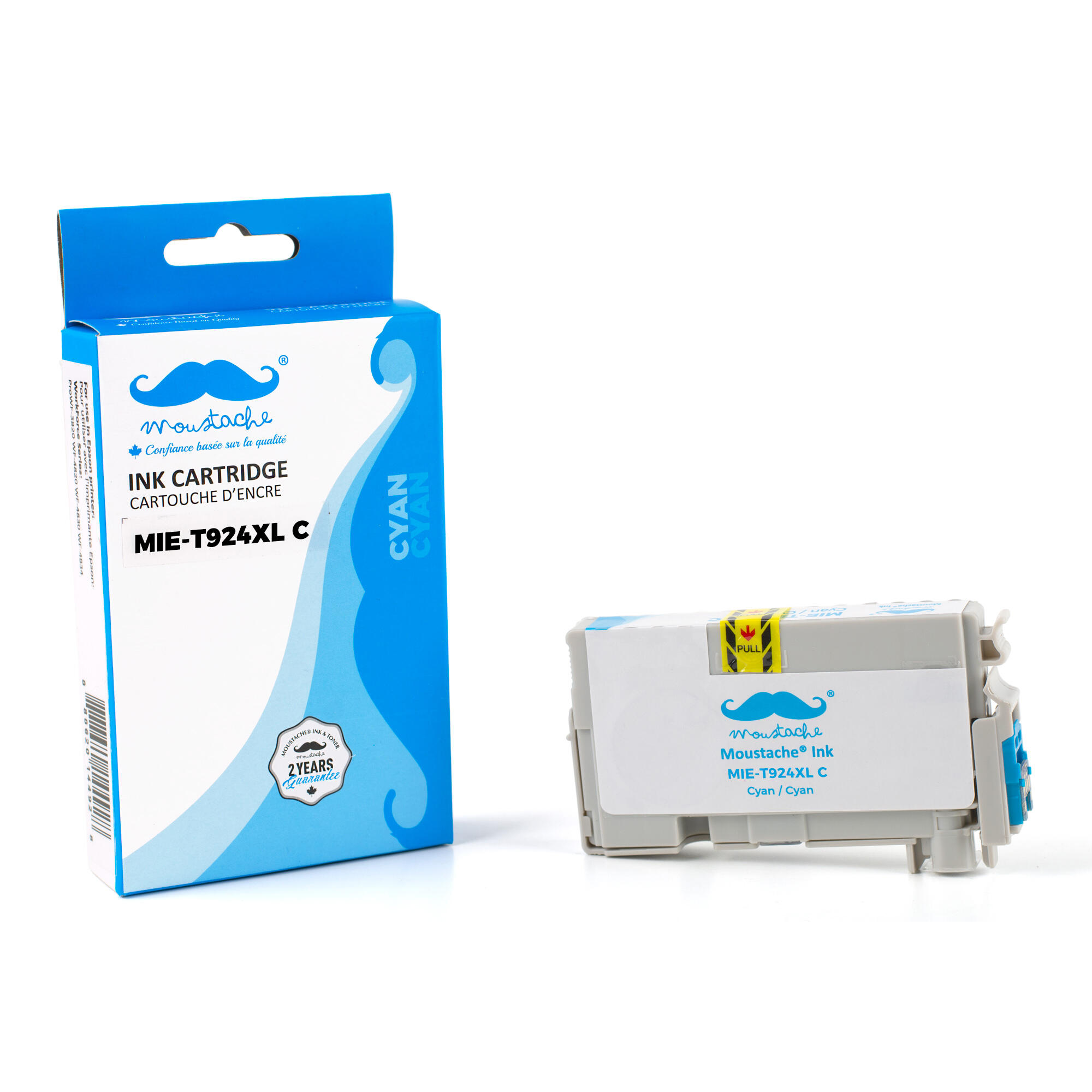 Epson T924XL T924XL220 Remanufactured Cyan Ink Cartridge High Yield - Moustache®