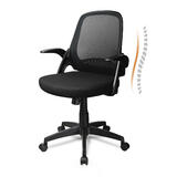 Moustache Mid Back Ergonomic Swivel Task Chair with Flip-up Armrests