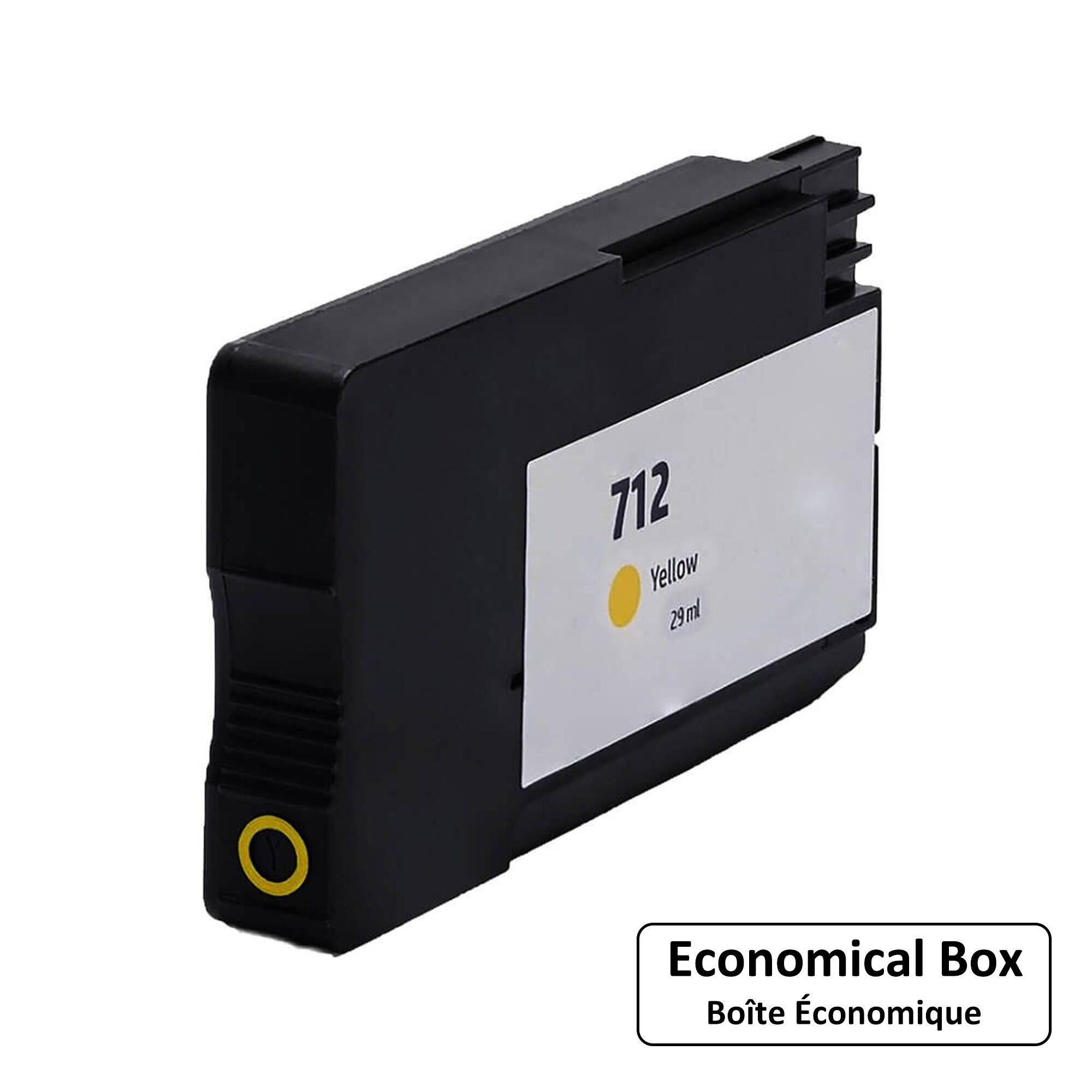 Remanufactured HP 712 3ED69A Yellow Ink Cartridge 29ml - Economical Box