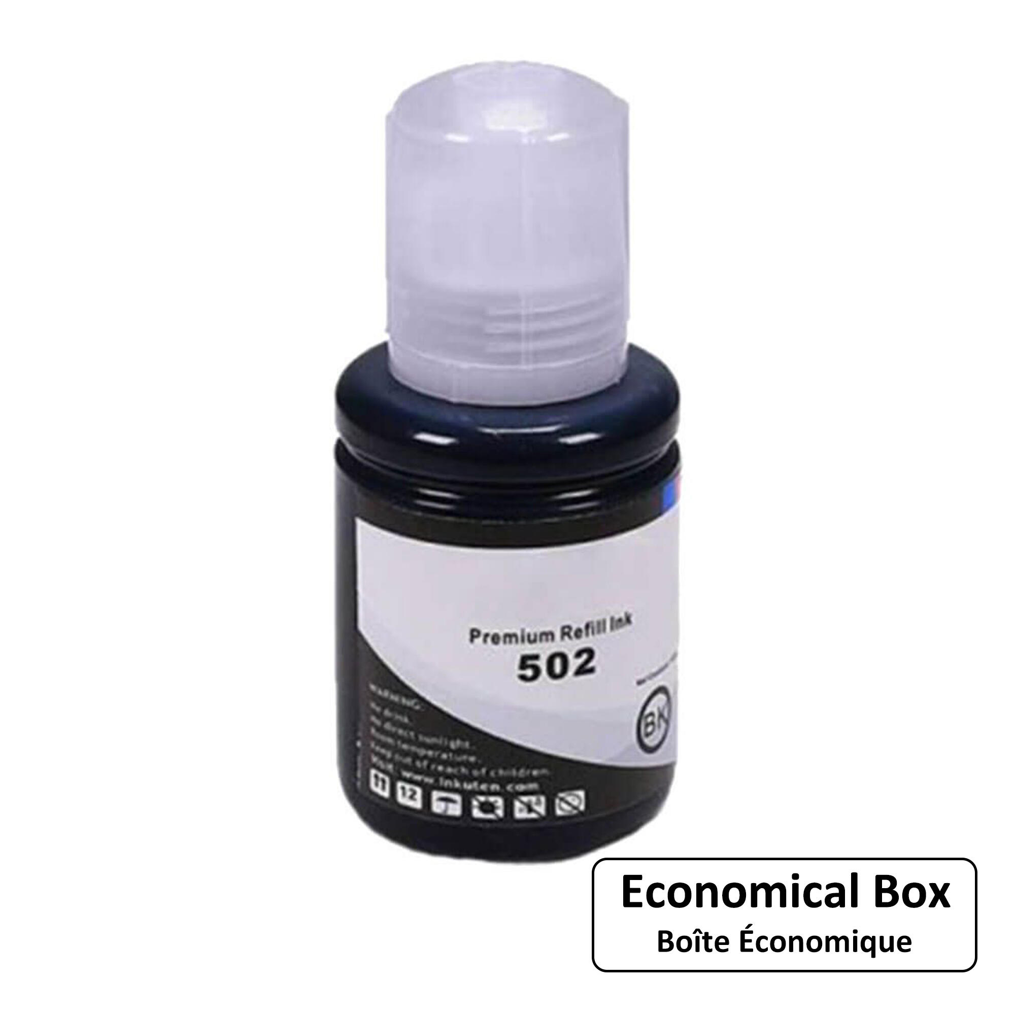 Epson T502 T502120-S EcoTank Compatible Black Ink Bottle - Economical Box