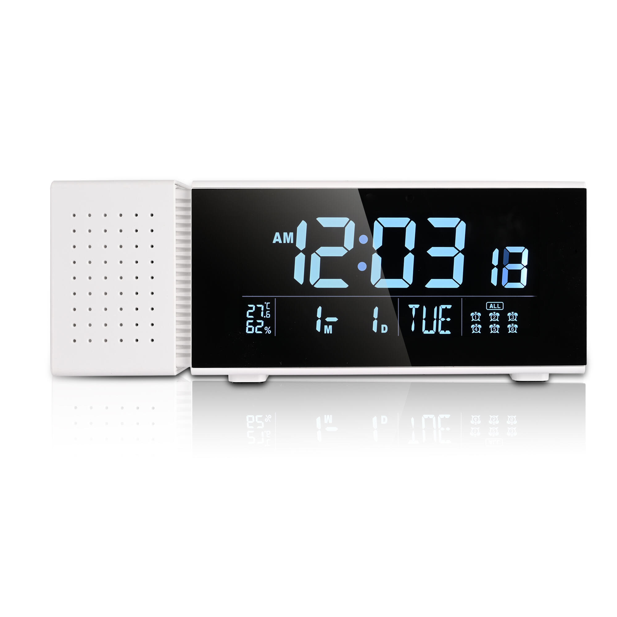 IR Human Sense Alarm Clock with Beep, FM Alarming and 7 Colors Removable Ambient Light- Moustache®