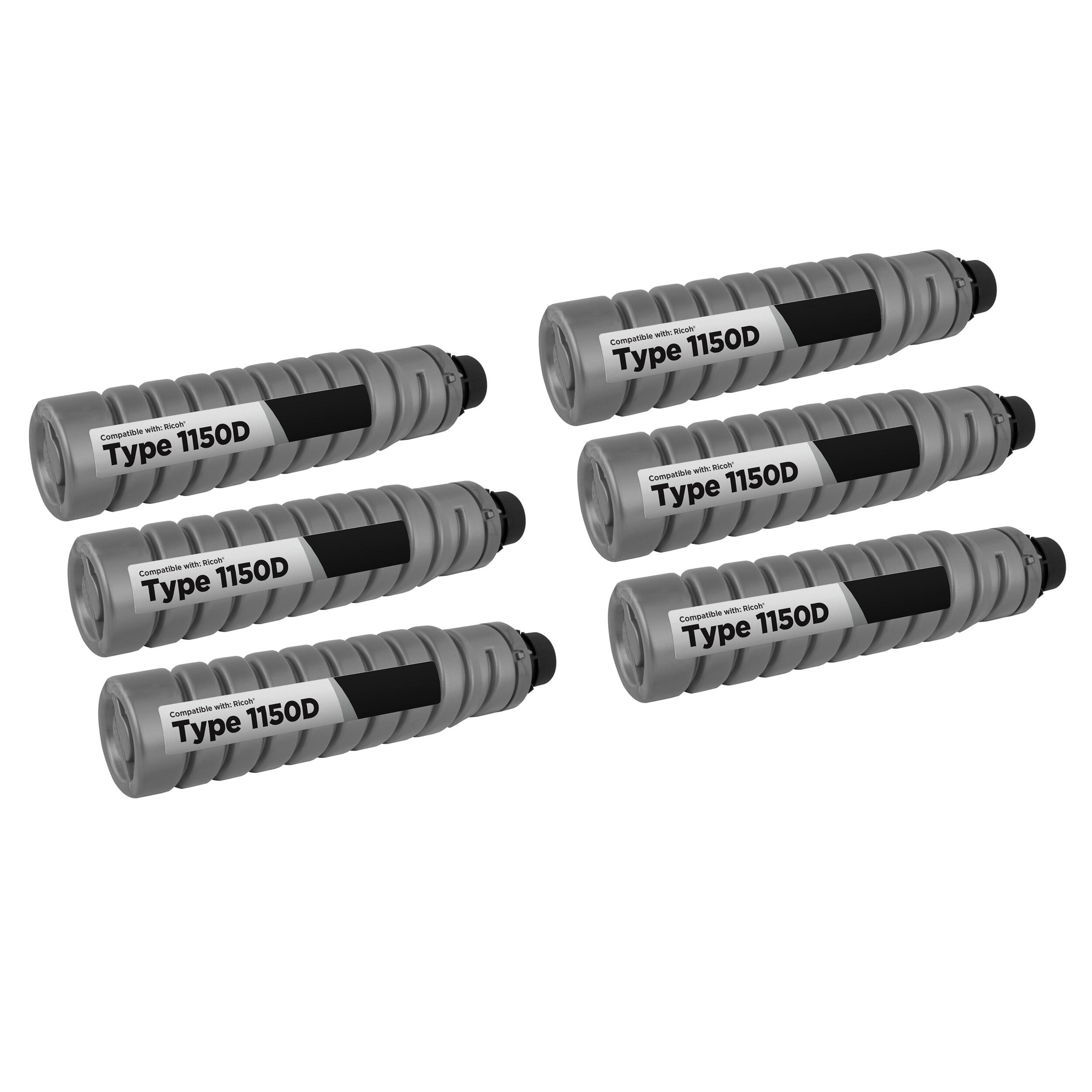 Ricoh 885257 Type 1150D Compatible Black Toner Cartridge - 6/Pack