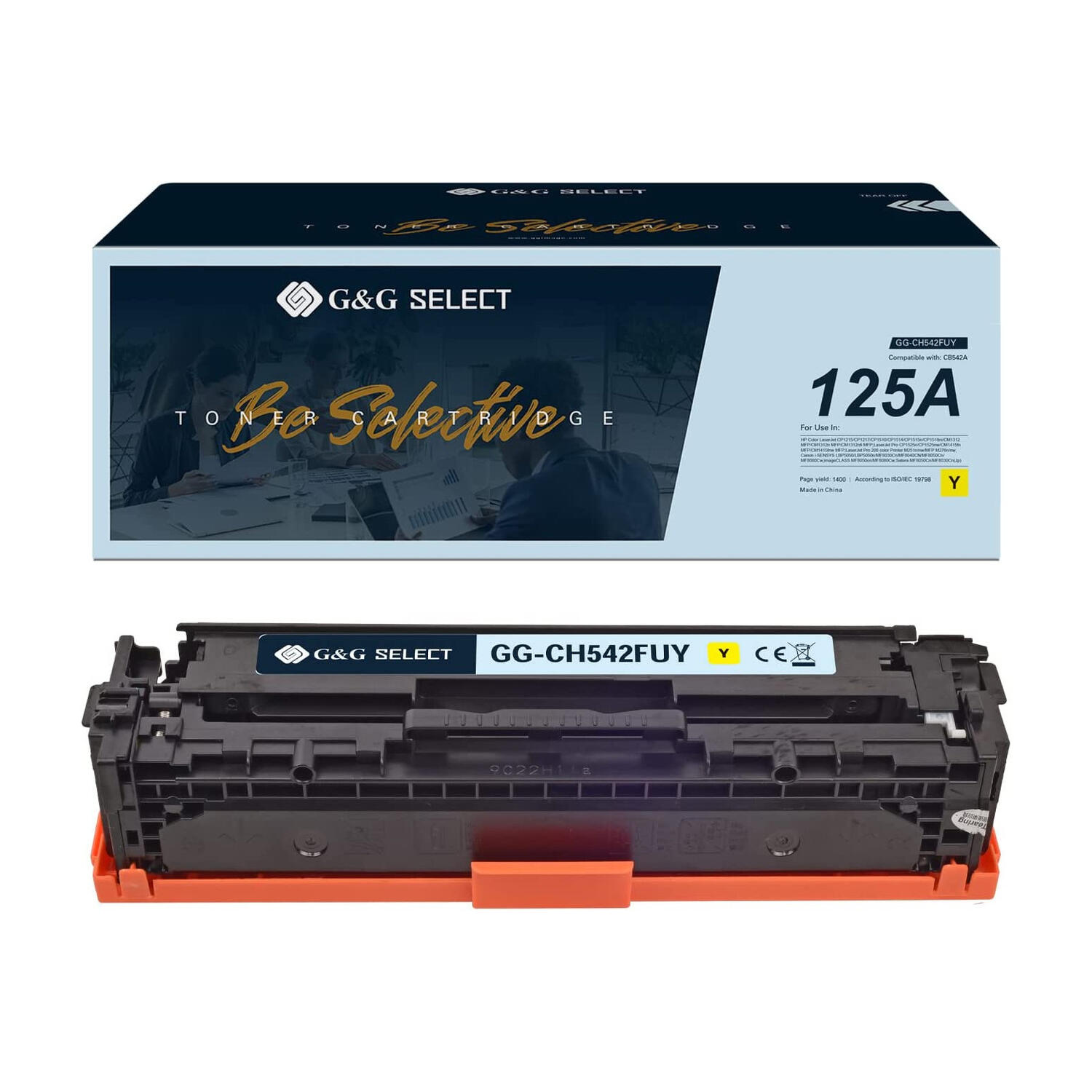 Remanufactured HP 125A CB542A Yellow Toner Cartridge - G&G Select