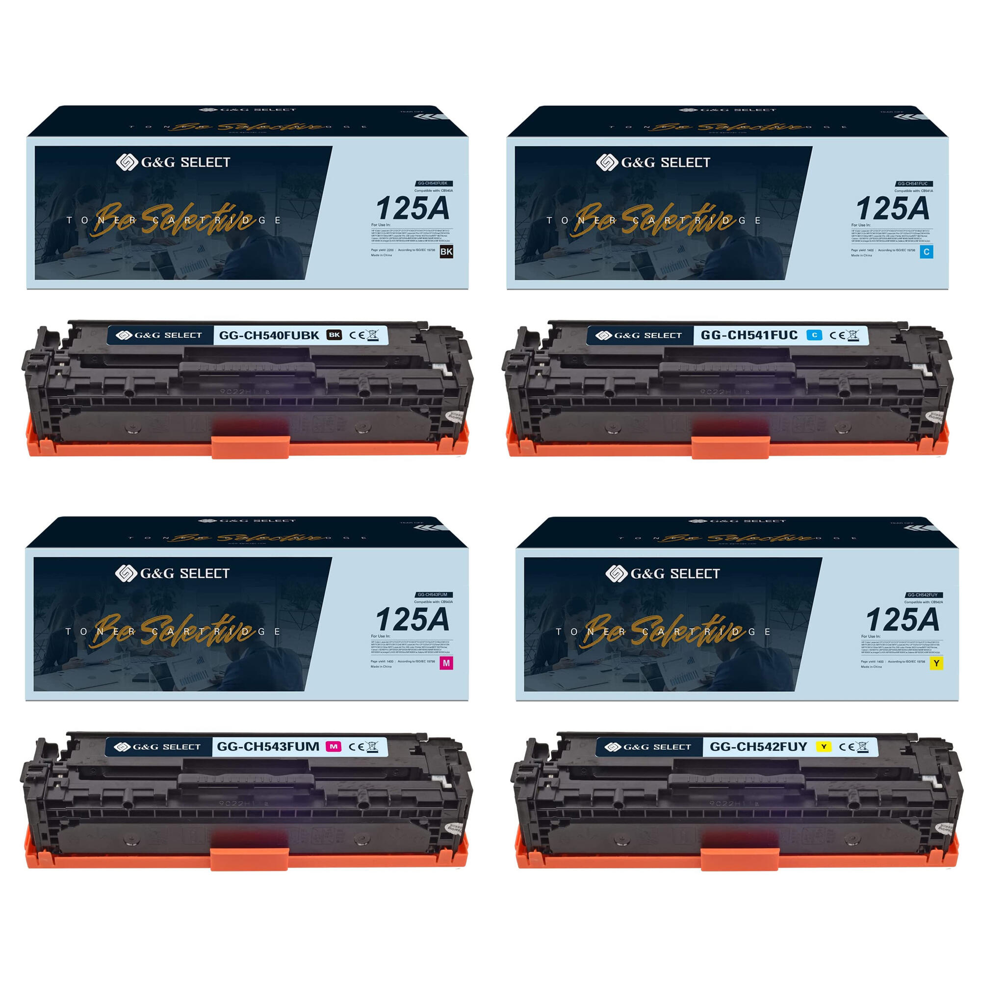 Remanufactured HP 125A Toner Cartridge Combo BK/C/M/Y - G&G Select