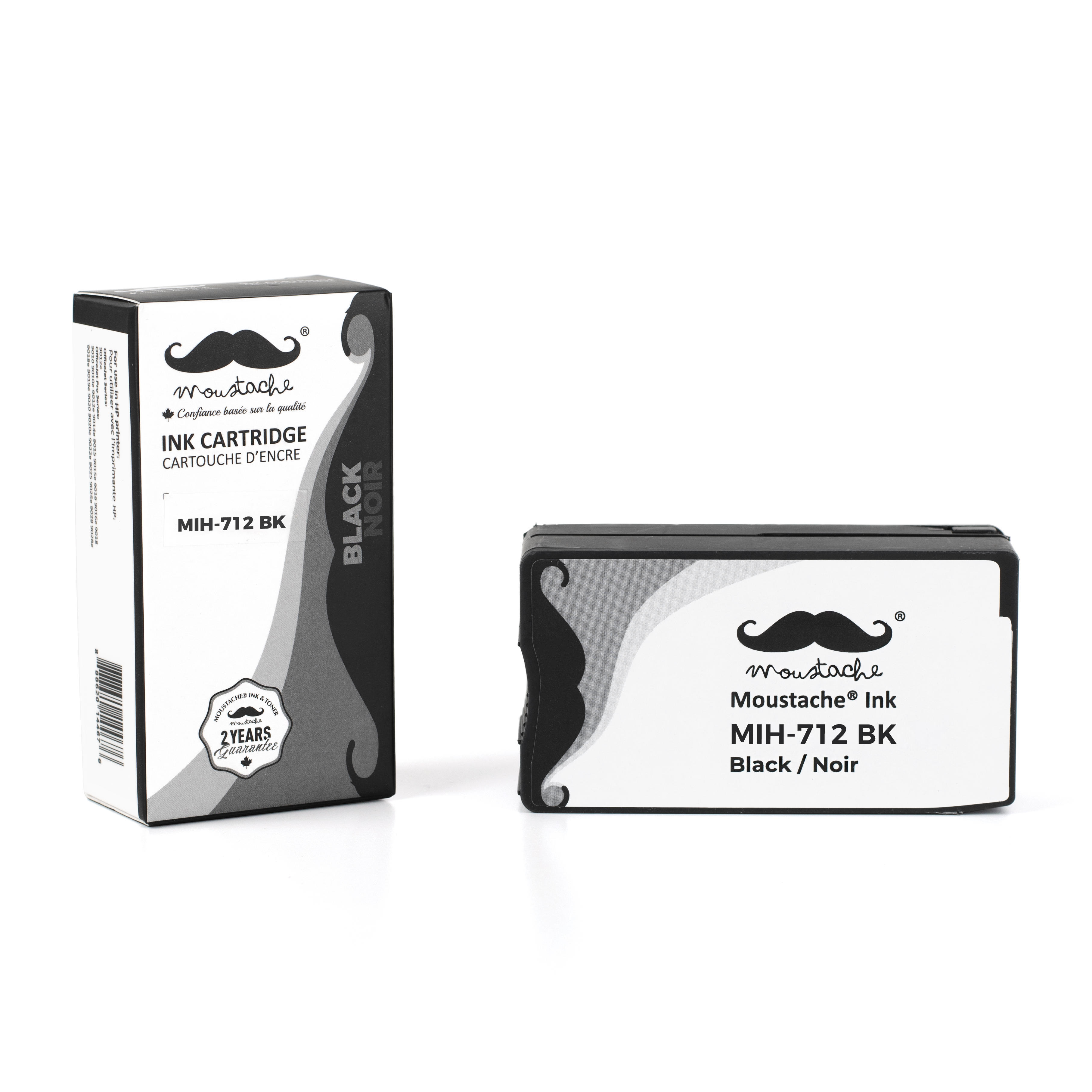 Remanufactured HP 712 3ED71A Black Ink Cartridge High Yield 80ml - Moustache®