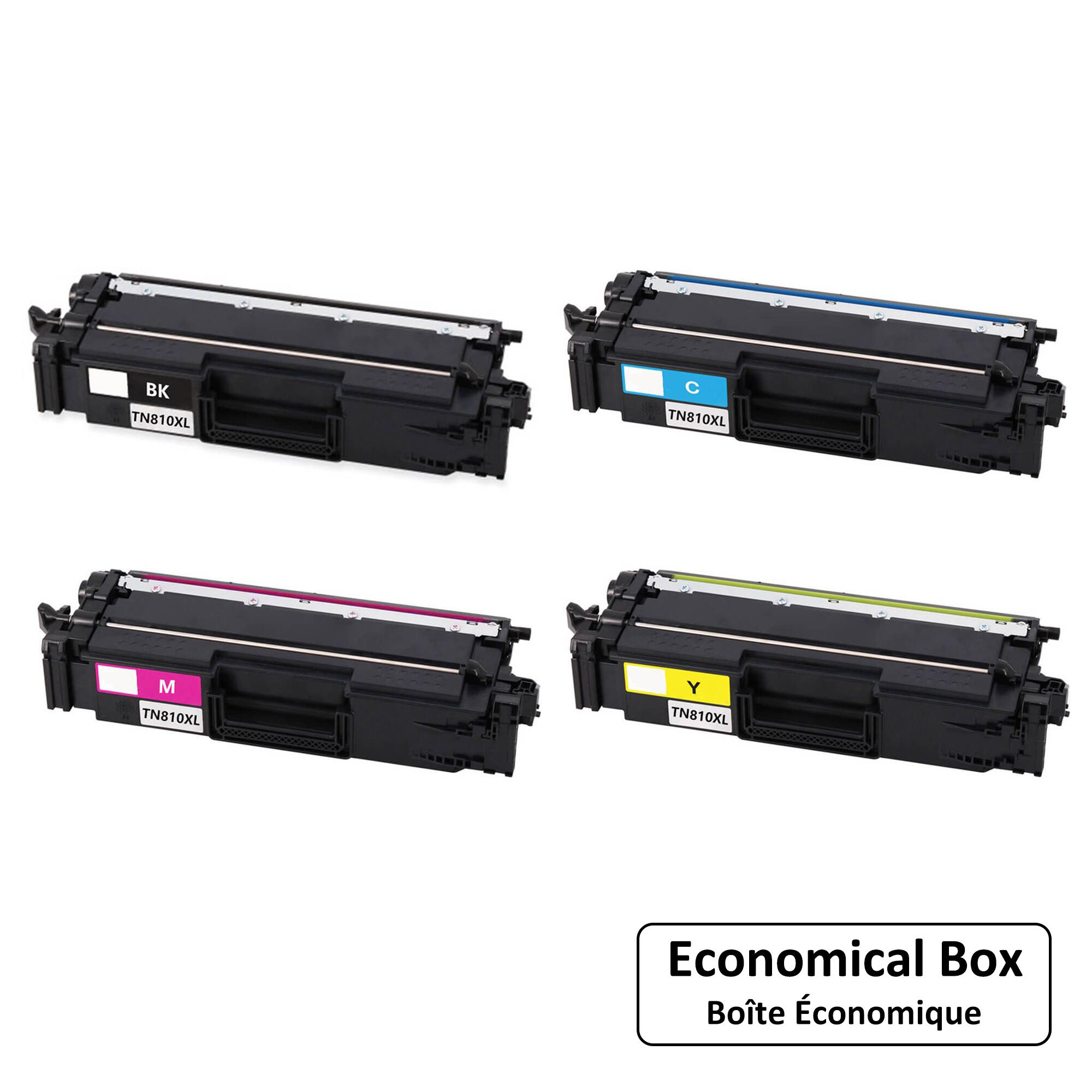 Brother TN810XL Compatible Toner Cartridge Combo High Yield BK/C/M/Y - Economical Box