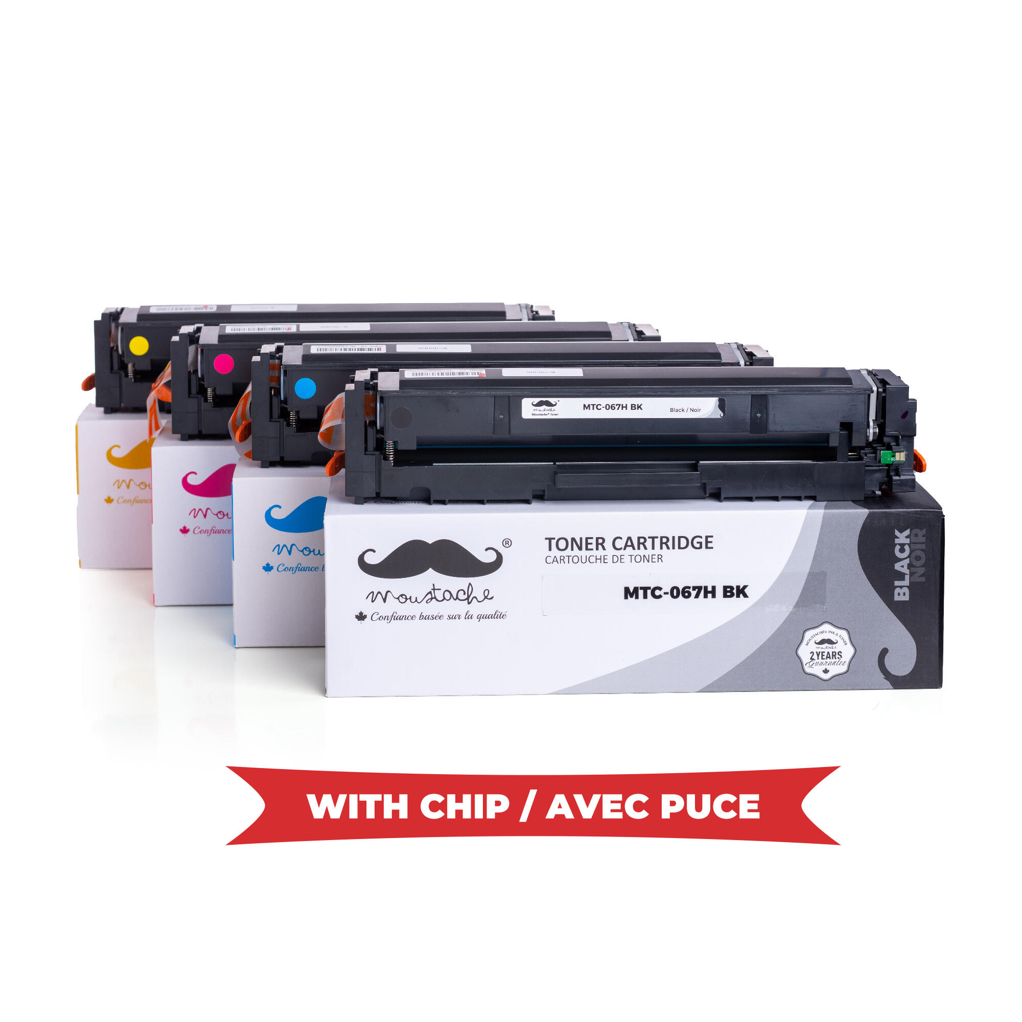 Canon 067H Compatible Toner Cartridge Combo High Yield BK/C/M/Y - WithChip - Moustache®