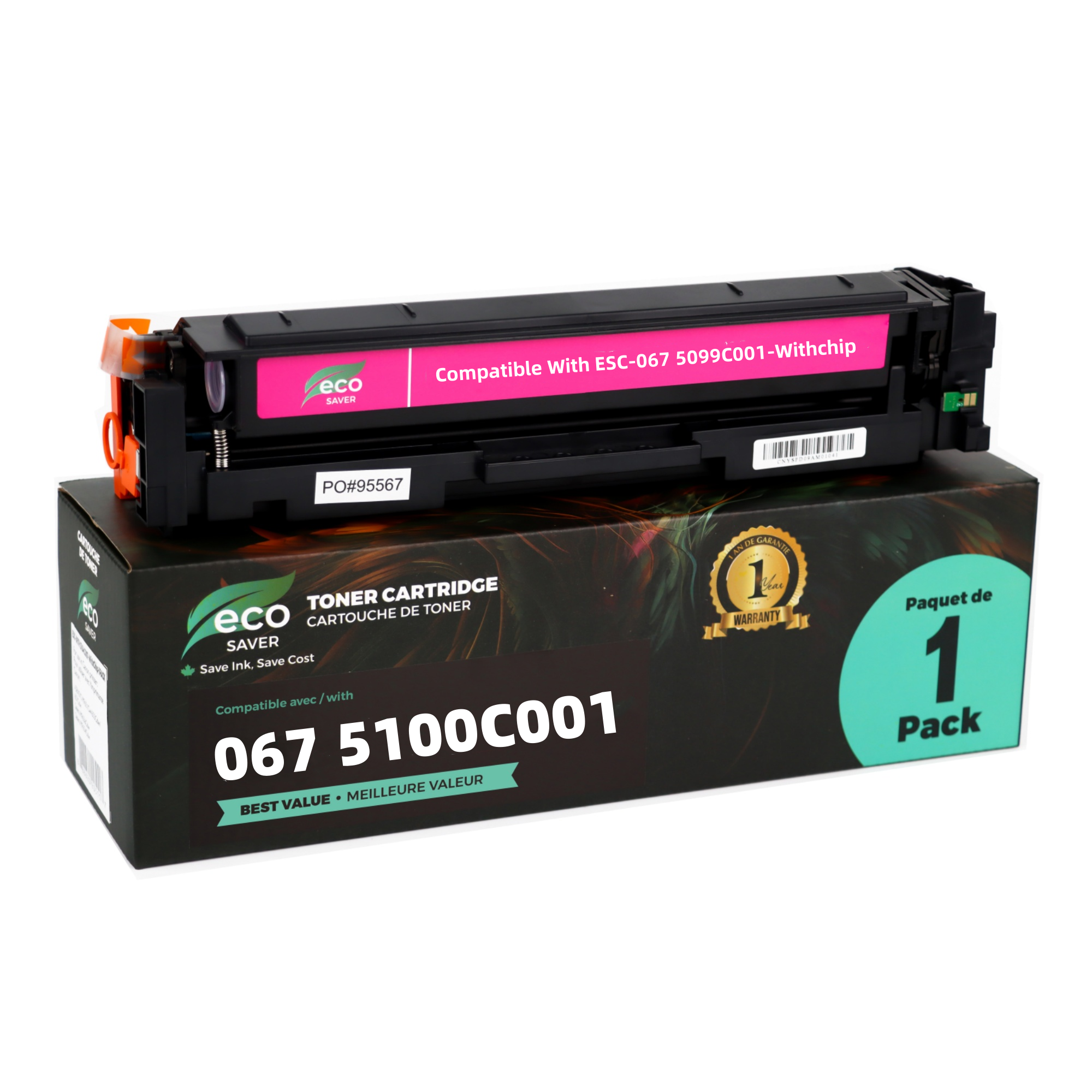 Canon 067 5100C001 Compatible Magenta Toner Cartridge - WithChip - Eco-Saver
