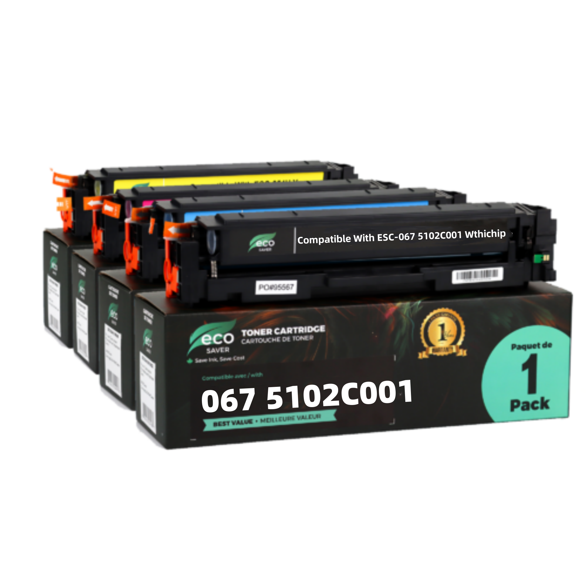 Canon 067 Compatible Toner Cartridge Combo BK/C/M/Y - WithChip - Eco-Saver