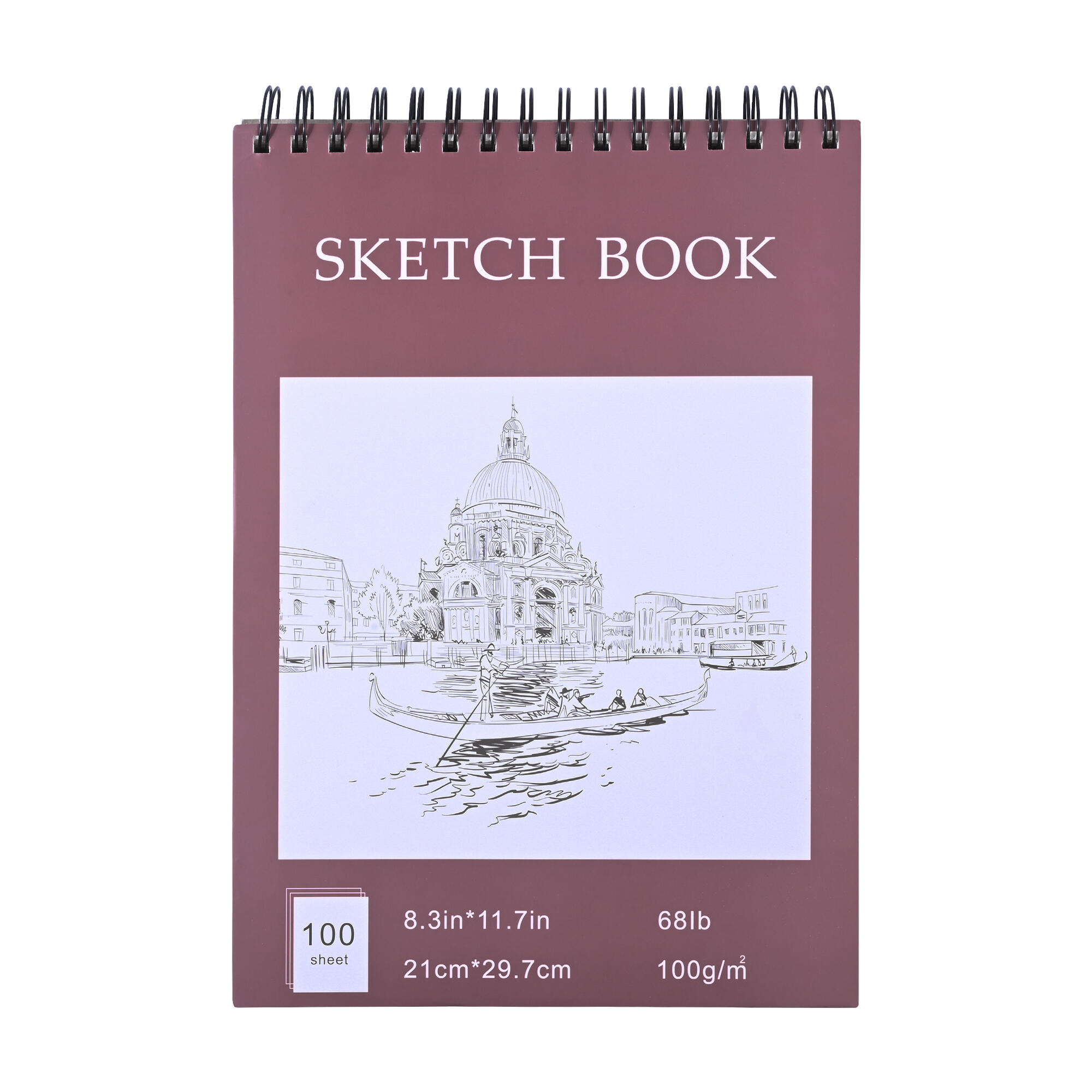 A4 Professional Spiral Sketch Book, 68lb /100gsm, 100 Sheets - Moustache®